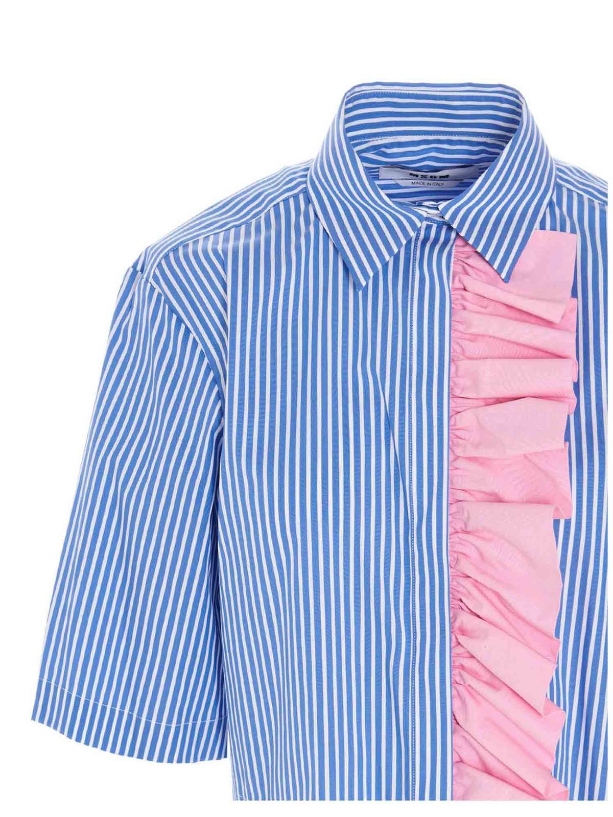 camicia a righe blu