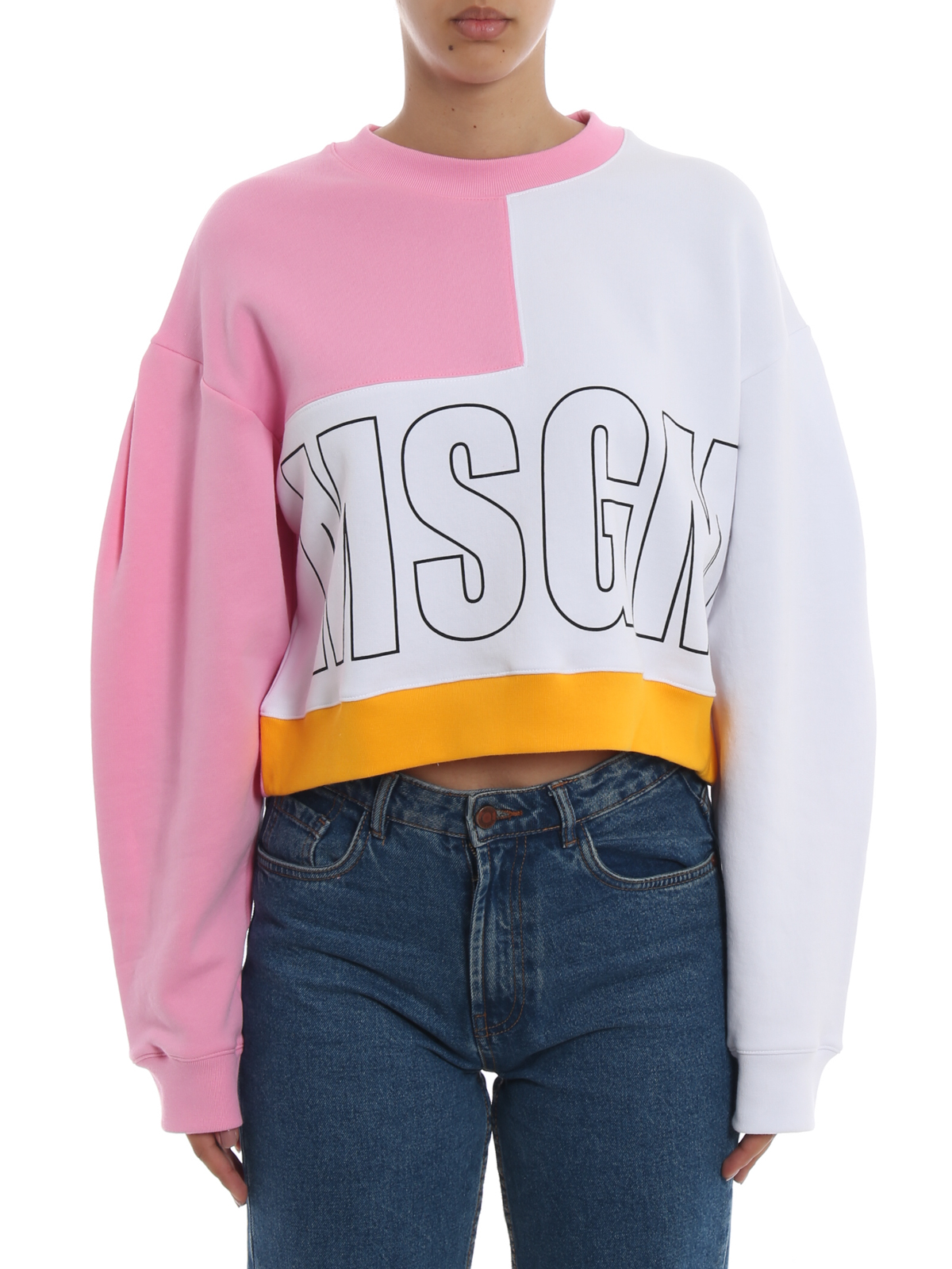 Sweatshirts & Sweaters M.S.G.M. - Colour block cropped sweatshirt 