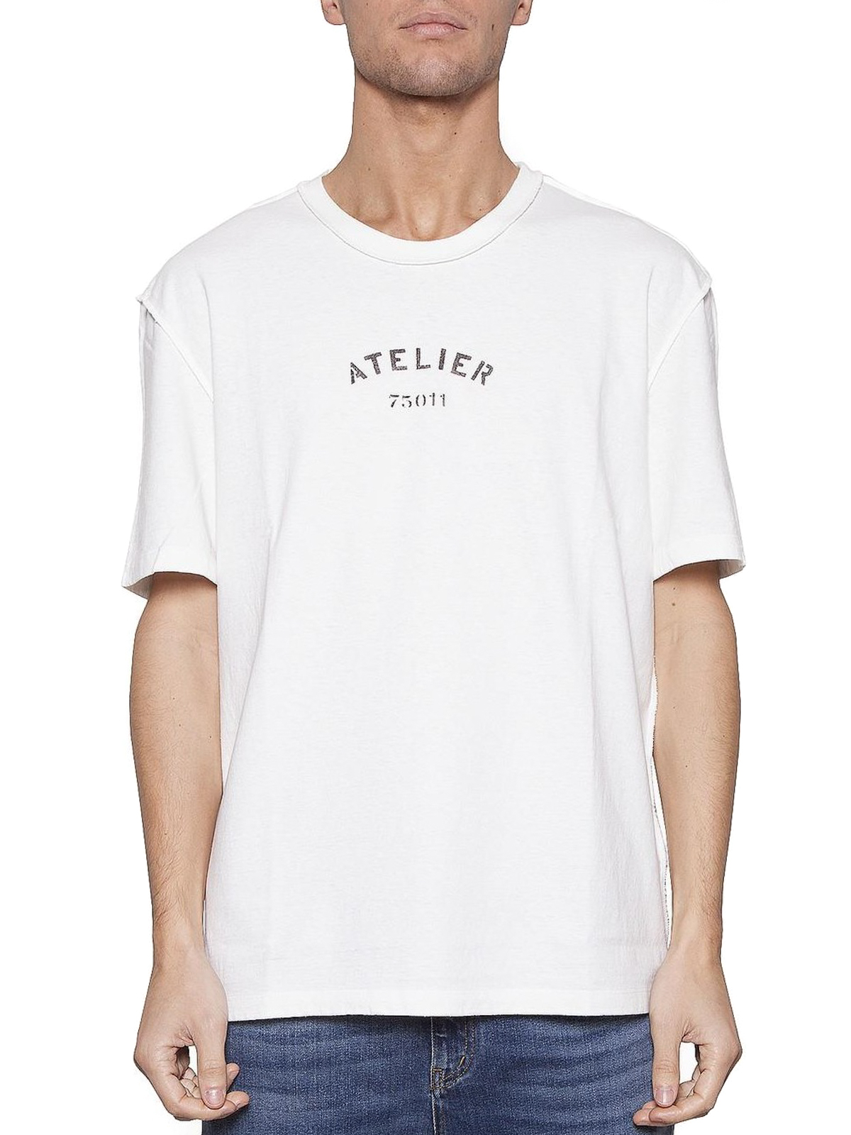 Afslut dynamisk smukke T-shirts Maison Margiela - Atelier print basic white Tee -  S50GC0498S22948101