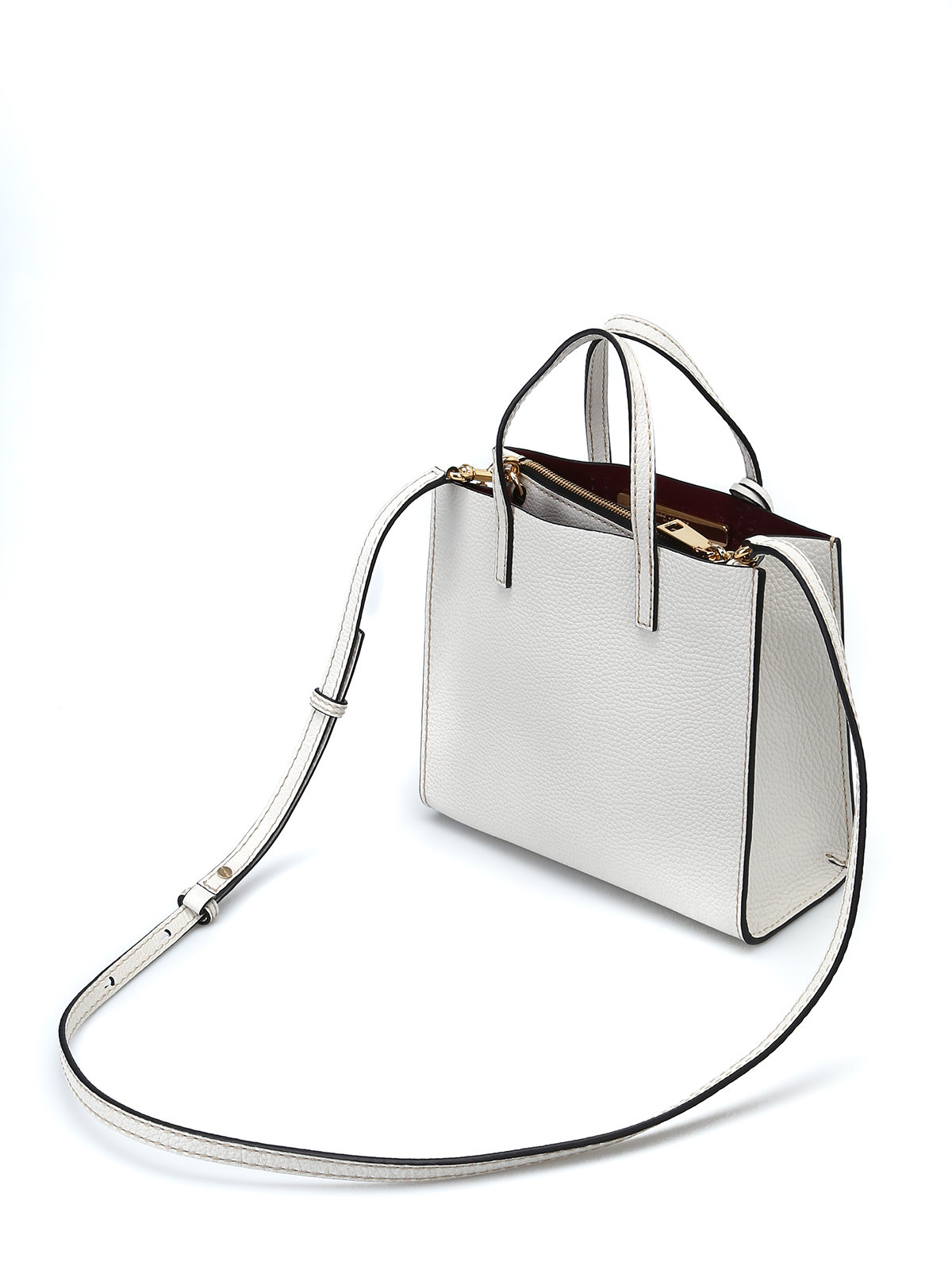 Marc Jacobs - Mini Grind white pebble leather bag - cross body ...
