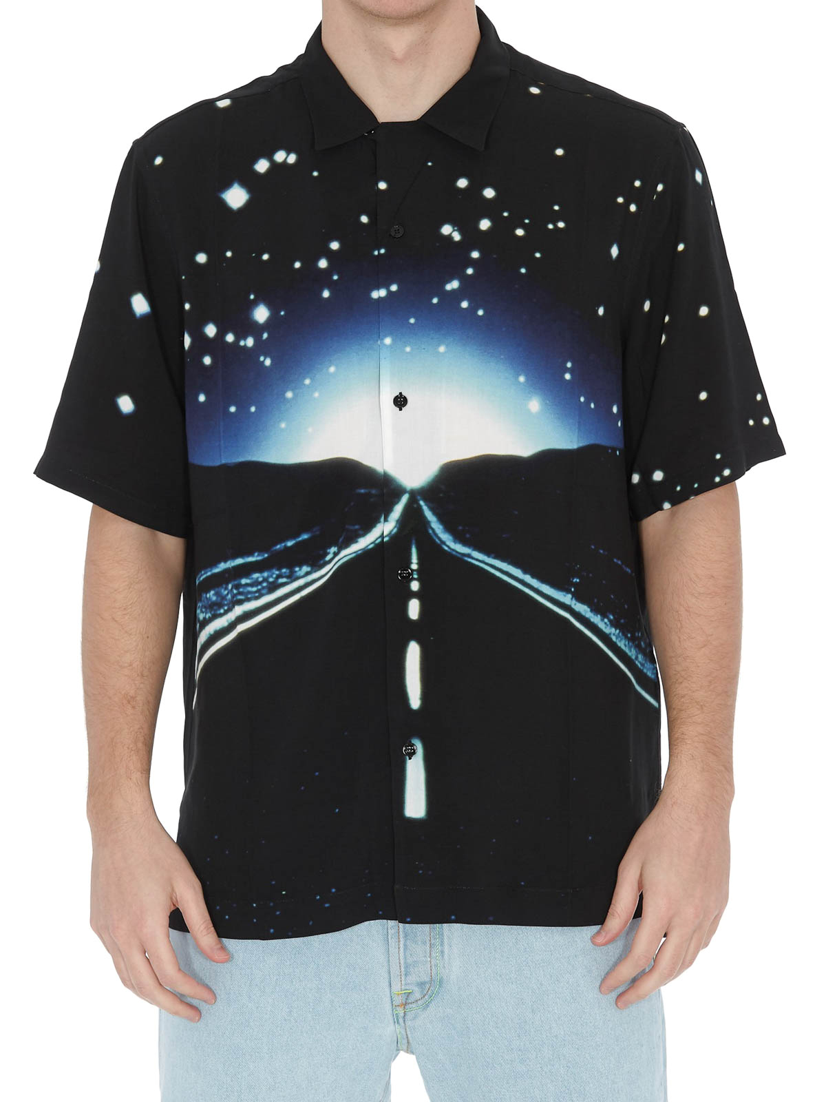 Ren Ligner hjælpemotor Shirts Marcelo Burlon - Highway black viscose shirt - CMGA035S199960708831