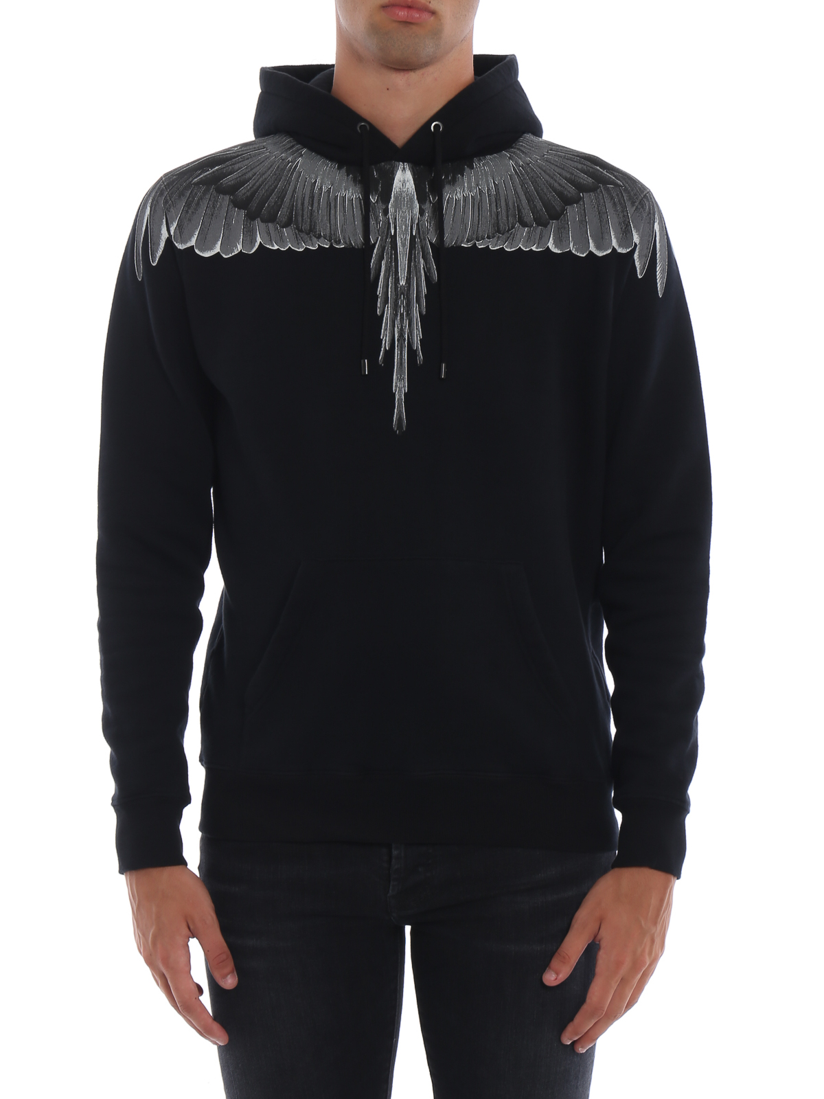 Sweatshirts & Sweaters Marcelo Burlon - Wings faded print black cotton ...