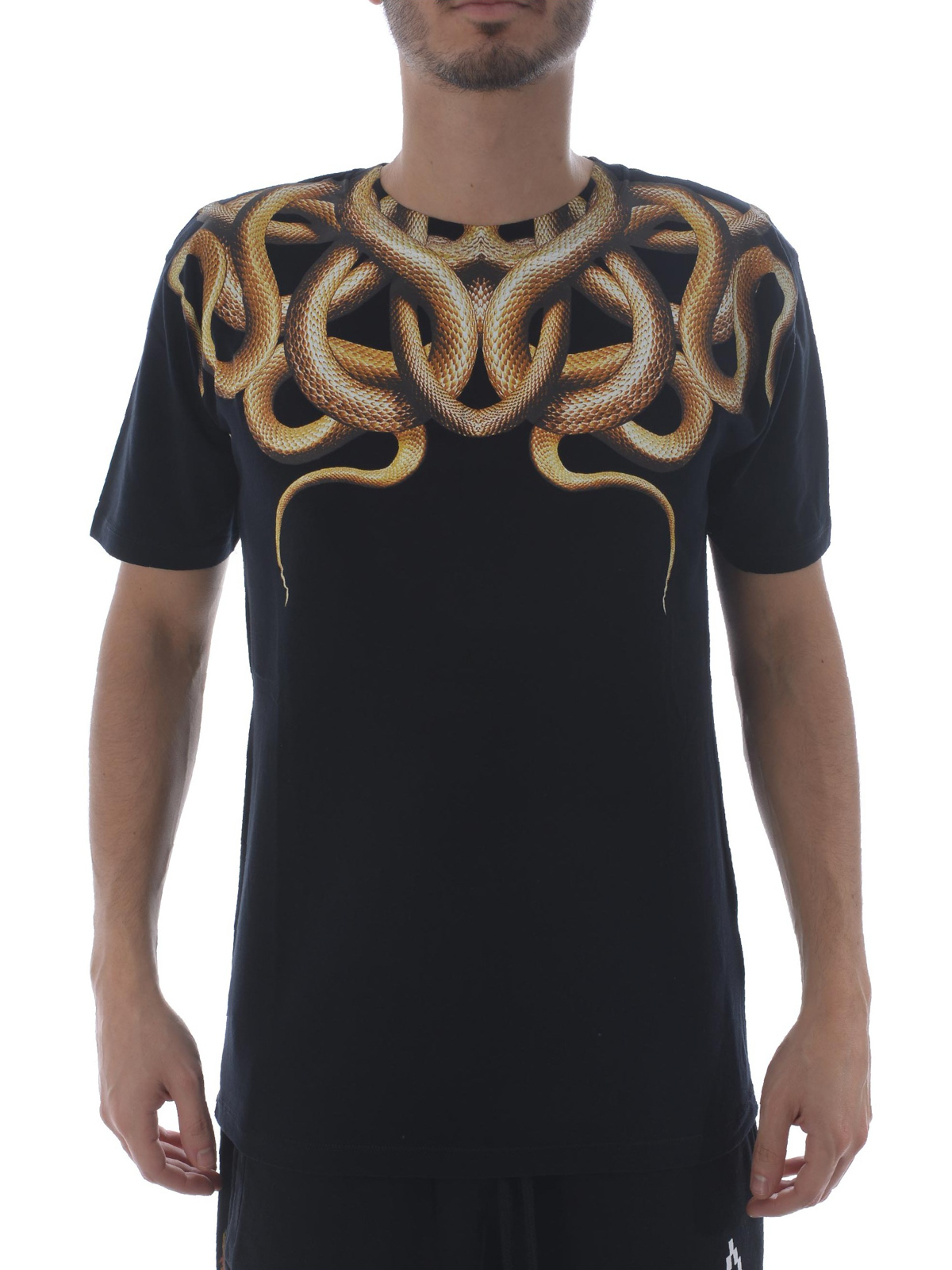 kommentator madras trussel T-shirts Marcelo Burlon - Snakes black T-shirt - CMAA018S180010091060