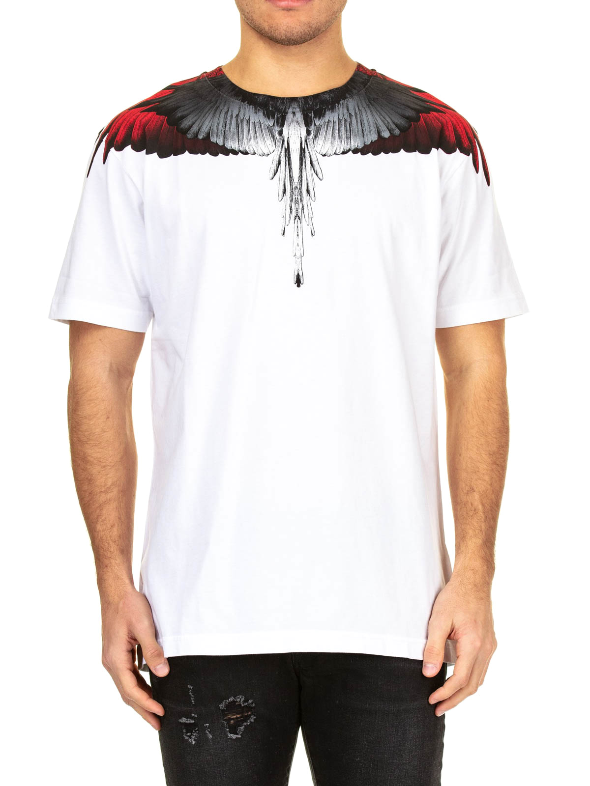 de wind is sterk Poging vezel T-shirts Marcelo Burlon - Wings white T-shirt - CMAA018R190010180120