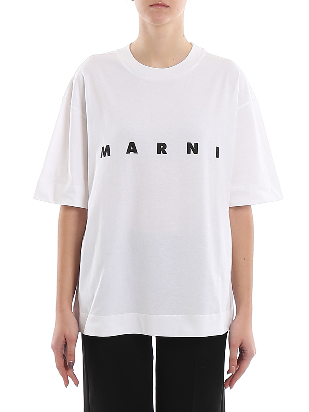 新品 48 23ss MARNI ロゴ Tシャツ ロゴT ネイビー 紺 4739 | auriol-sa.com