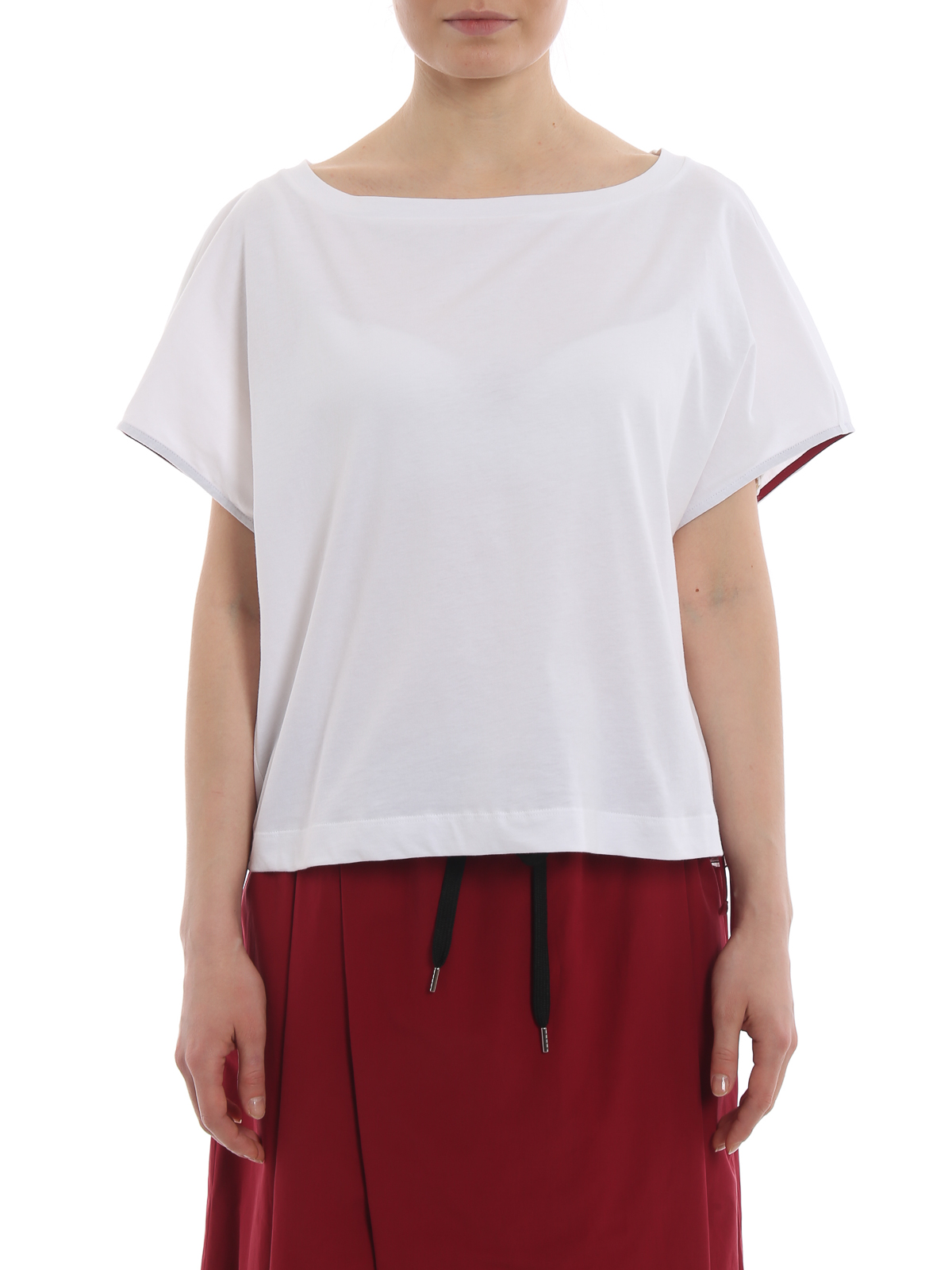 boat neck white t shirt