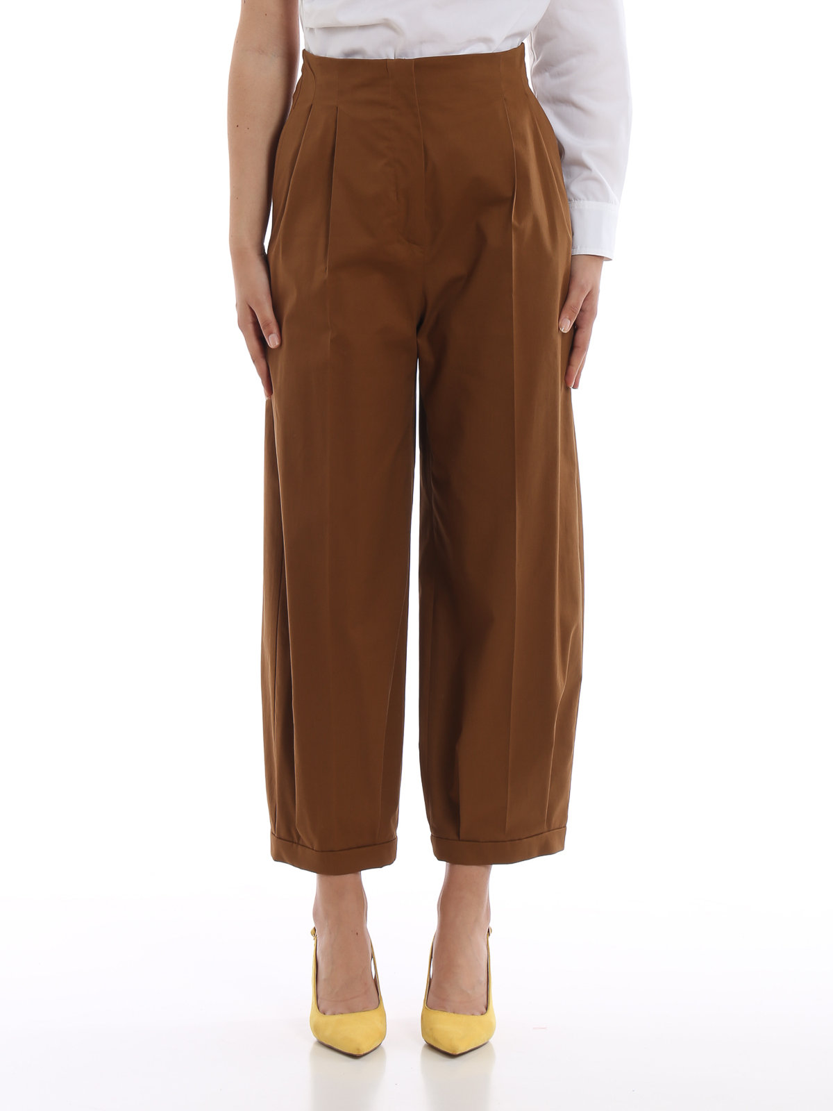 cotton flared trousers