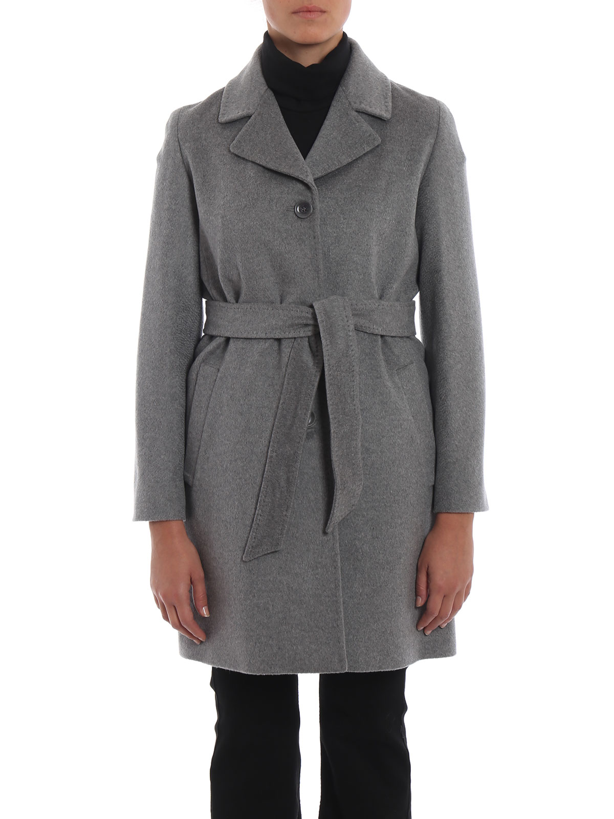 Knee length coats Max Mara - Sarzan grey wool cloth coat - 60862183000011
