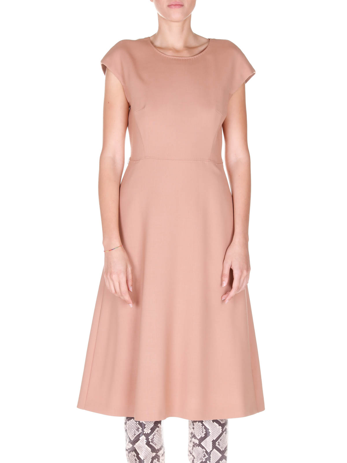 blush pink knee length dress