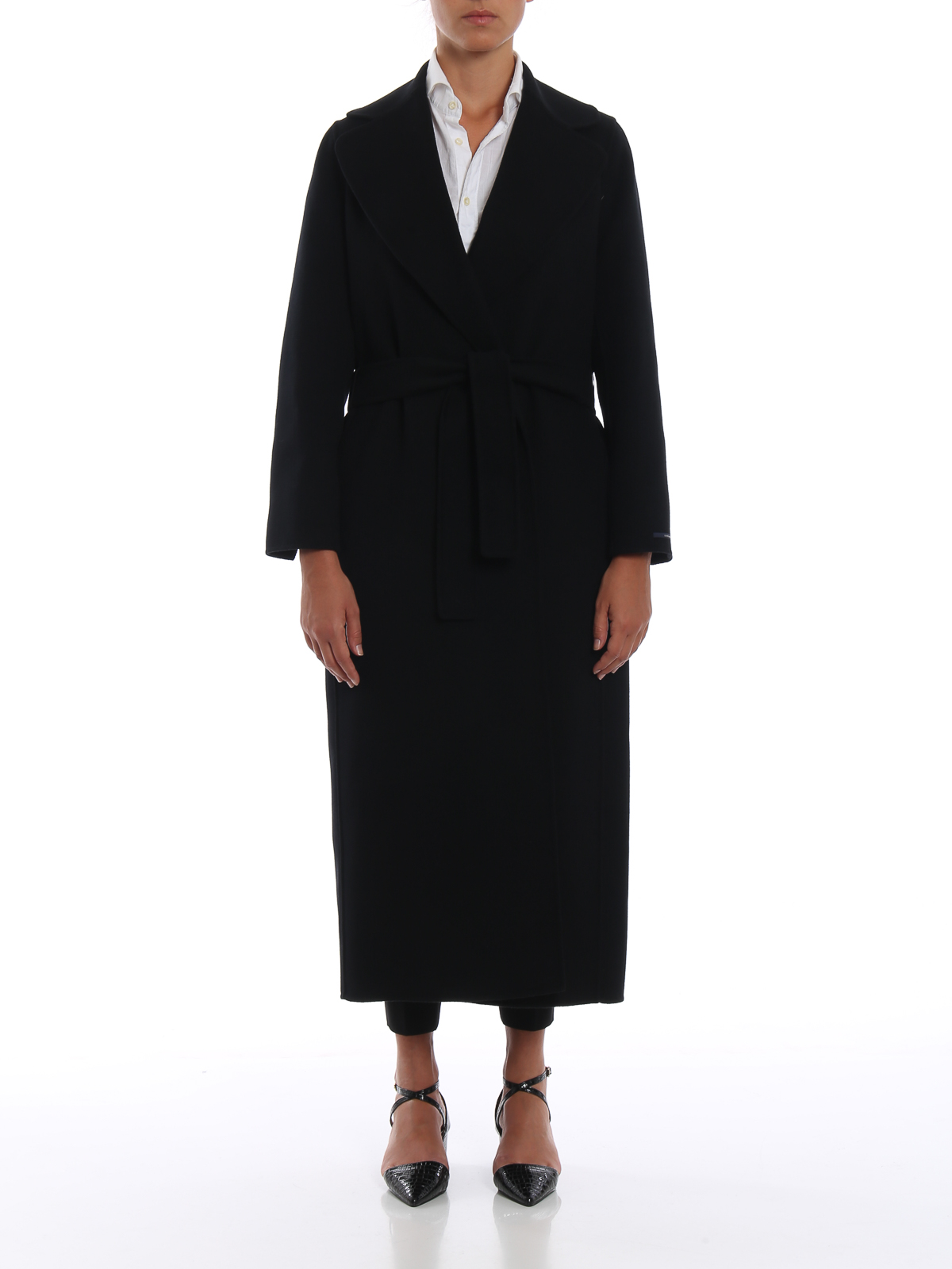 black wrap over coat