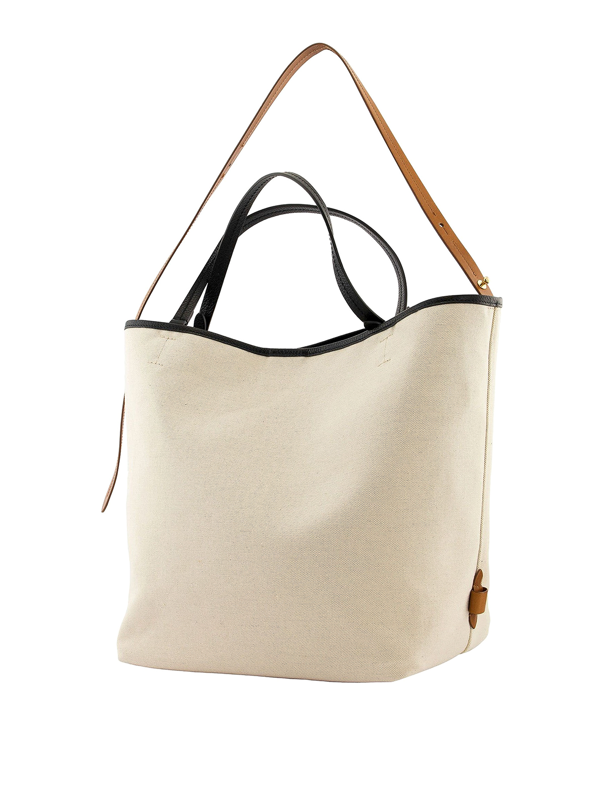 Totes bags Max Mara - Logo print cotton and linen shopper 