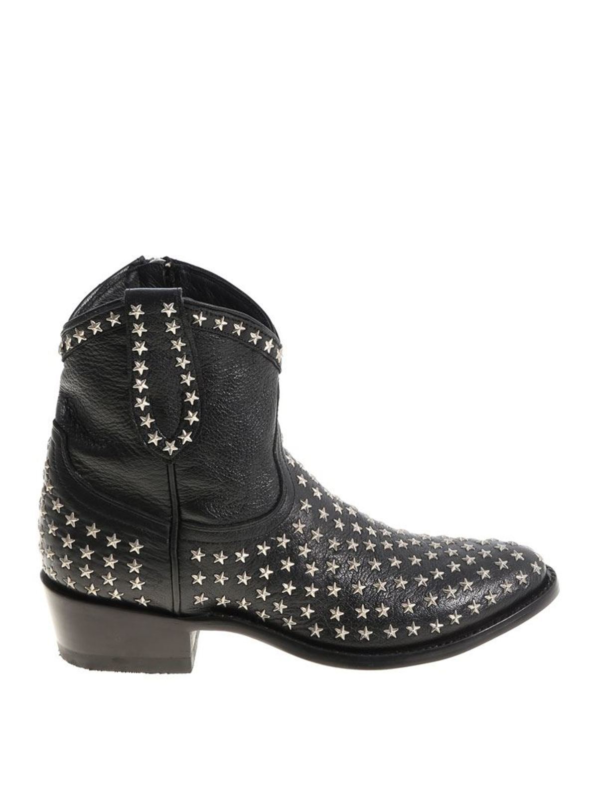 Boots Mexicana - Black Mexican ankle boots with metal stars - L25631