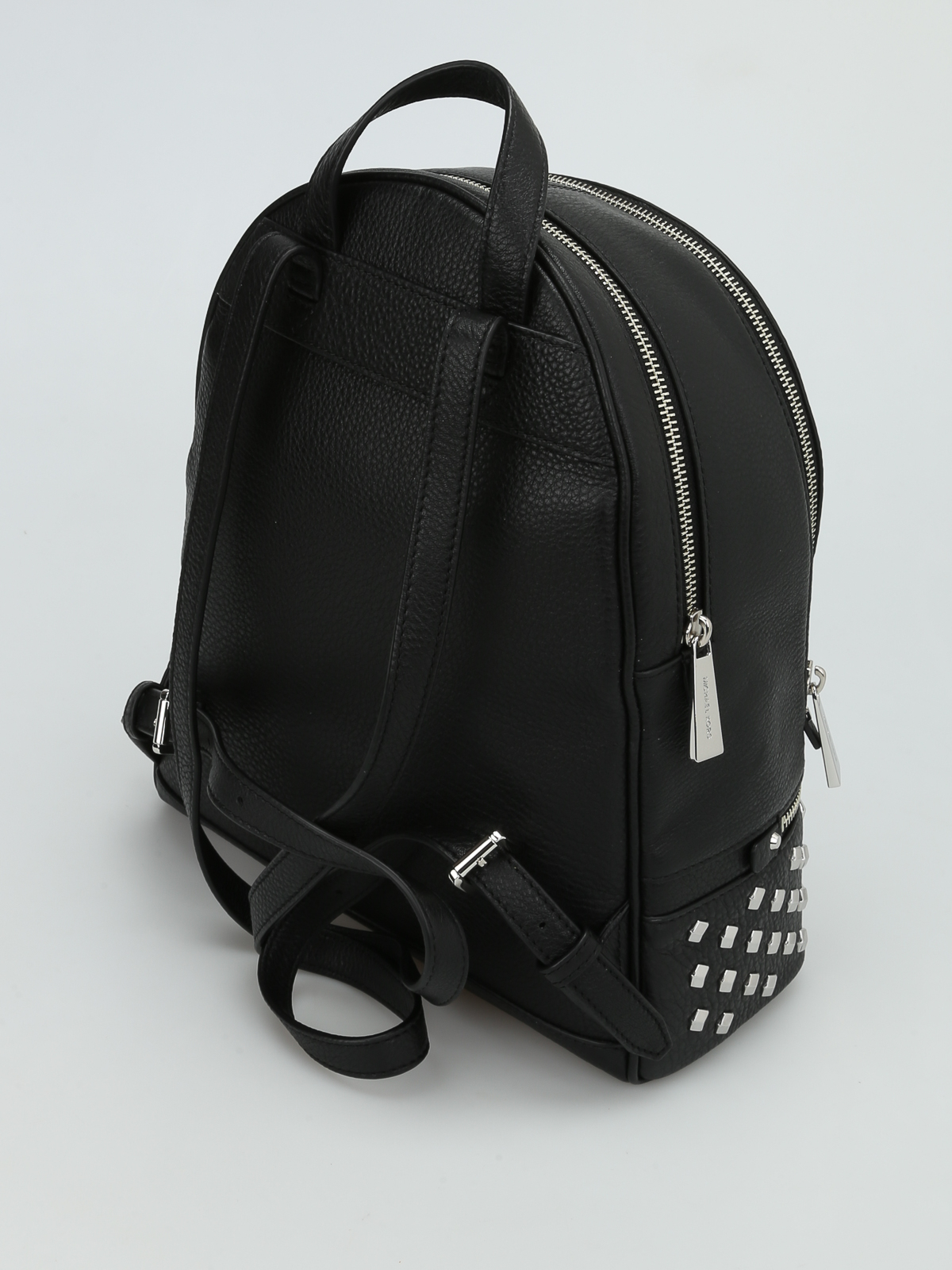 APLAZE  Michael Kors Womens Abbey Medium Studded Leather Backpack Black  35T8GAYB2L