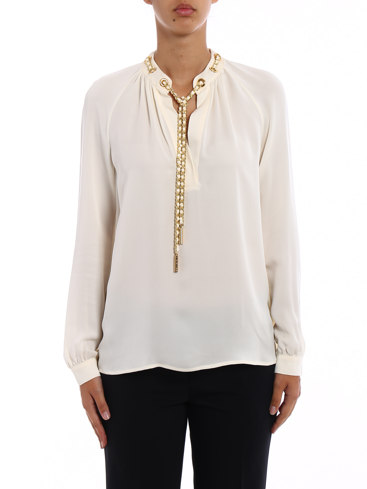 Blouses Michael Kors - Chain detailed bone silk blouse - MU74L8FVY0110