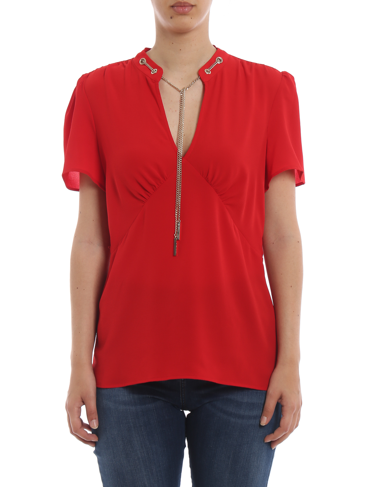 Blouses Michael Kors - Red blouse with gold-tone chain - MS94LTC4YP610