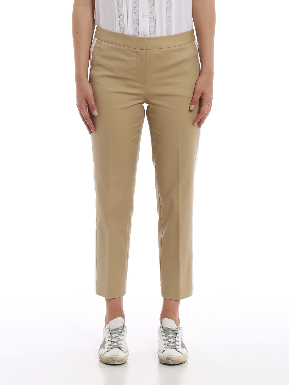 Casual trousers Michael Kors - Cigarette trousers with contrasting bands -  MS93H42C64250