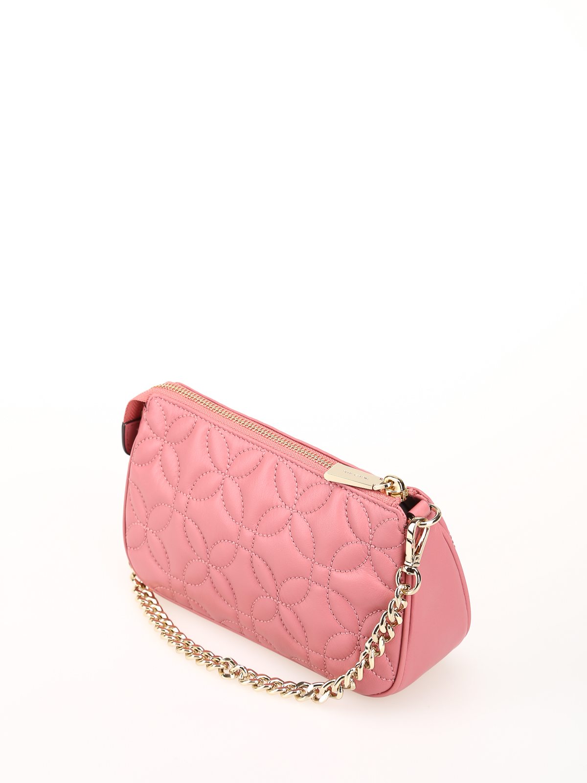 MD Chain pink quilted leather clutch 