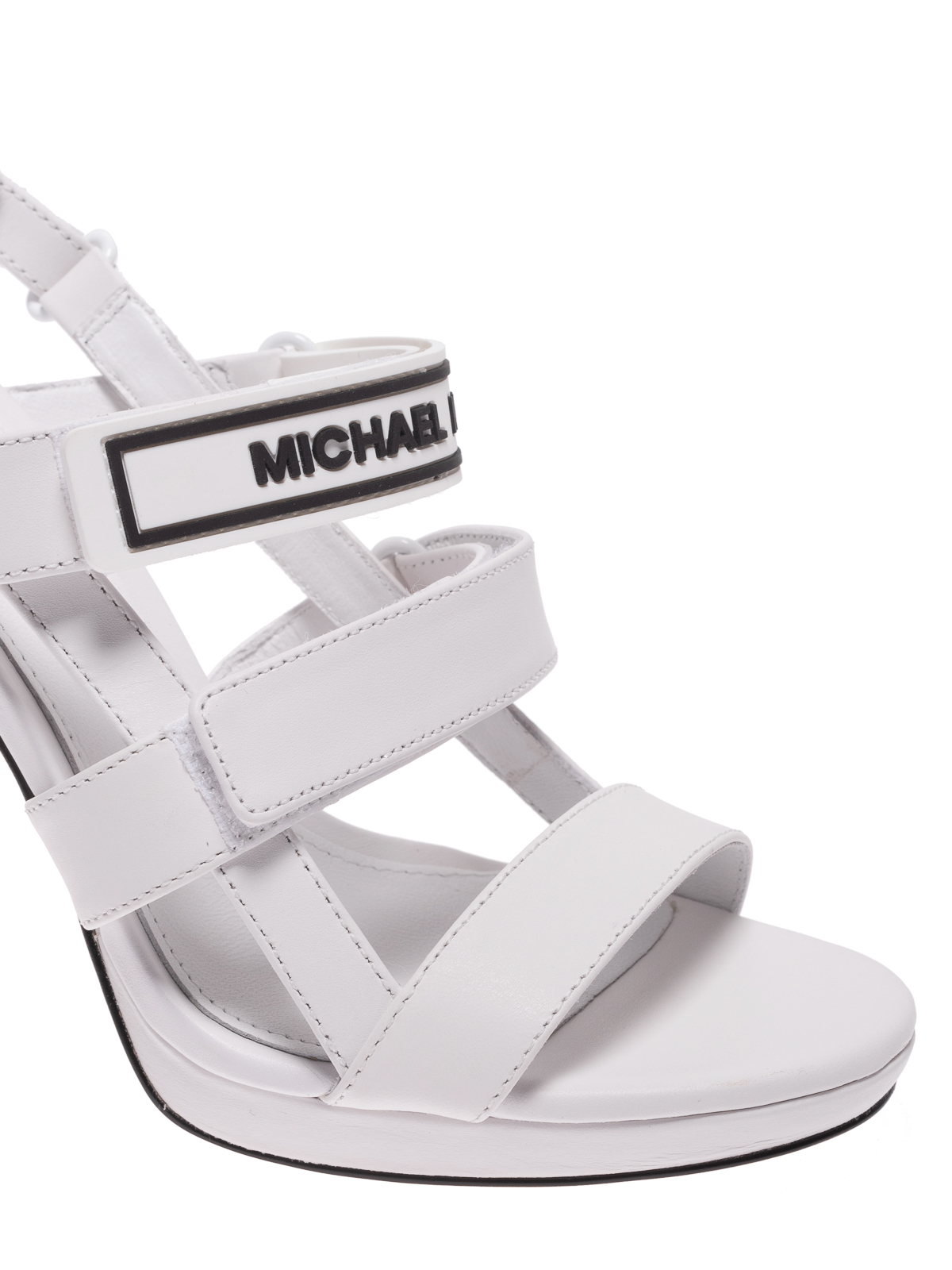 Demi white leather heeled sandals 