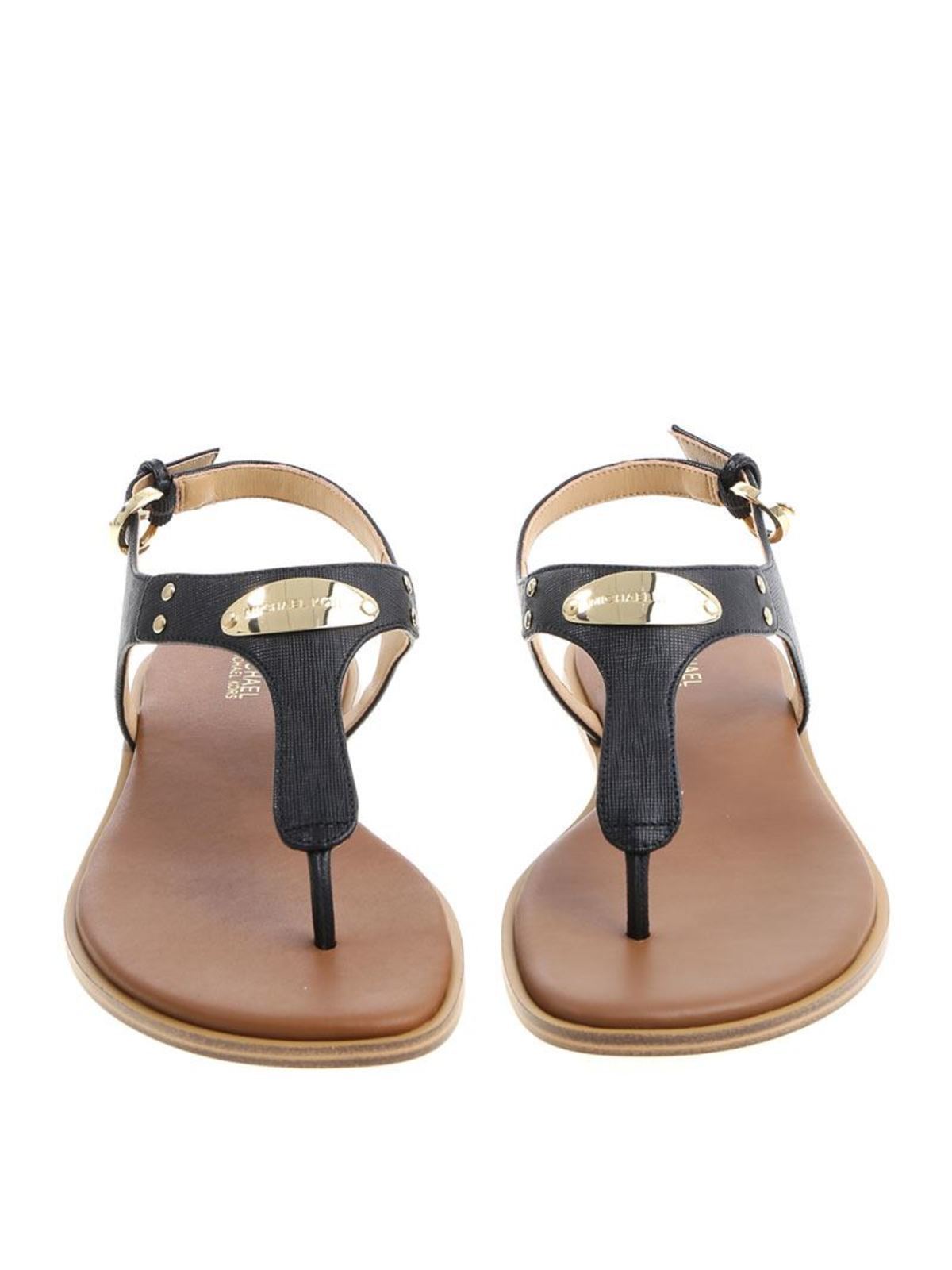 Sandals Michael Kors - MK Plate Thong sandals in black - 40U2MKFA2LBLACK