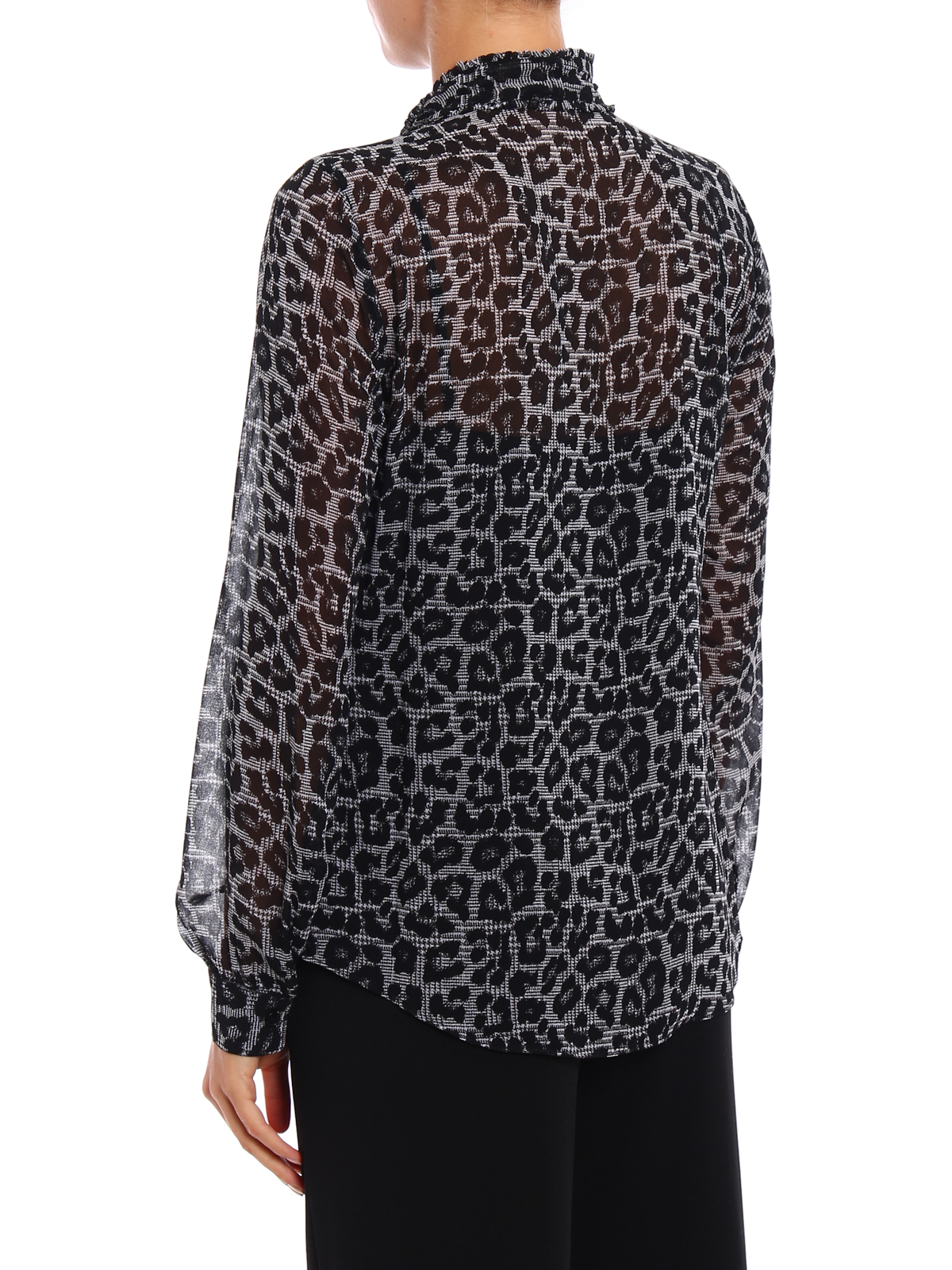 Shirts Michael Kors - Animal print shirt with bow - MF74L94782001