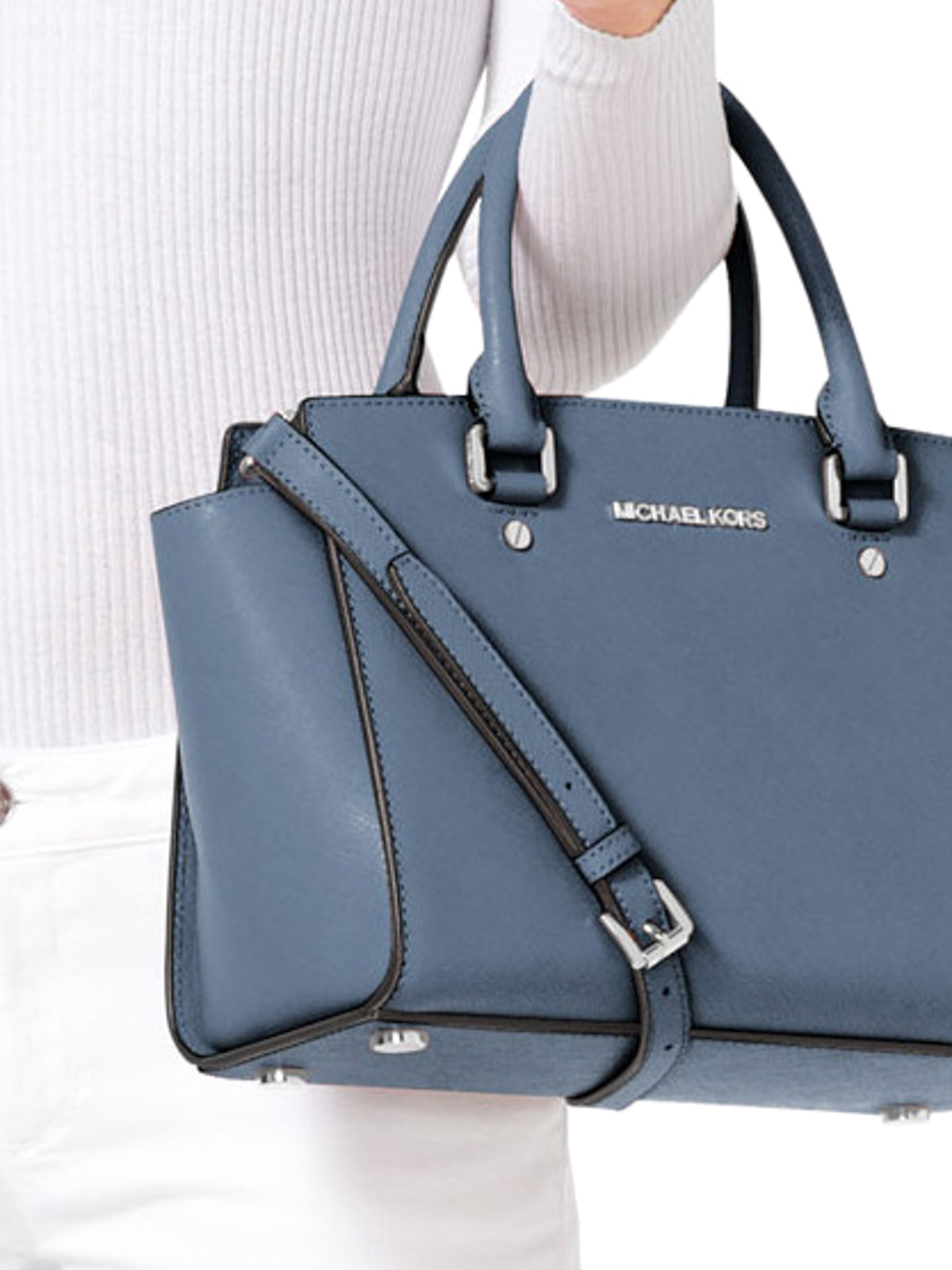 Selma leather tote Michael Kors Blue in Leather - 14798081