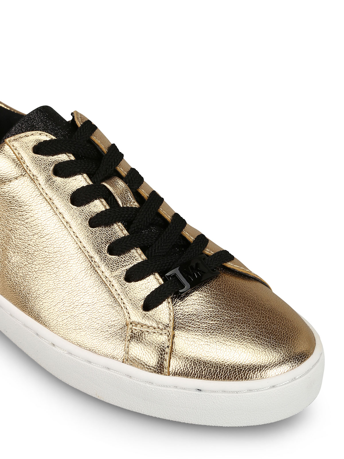 Trainers Michael Kors - Irving gold-tone leather lace-up sneakers 
