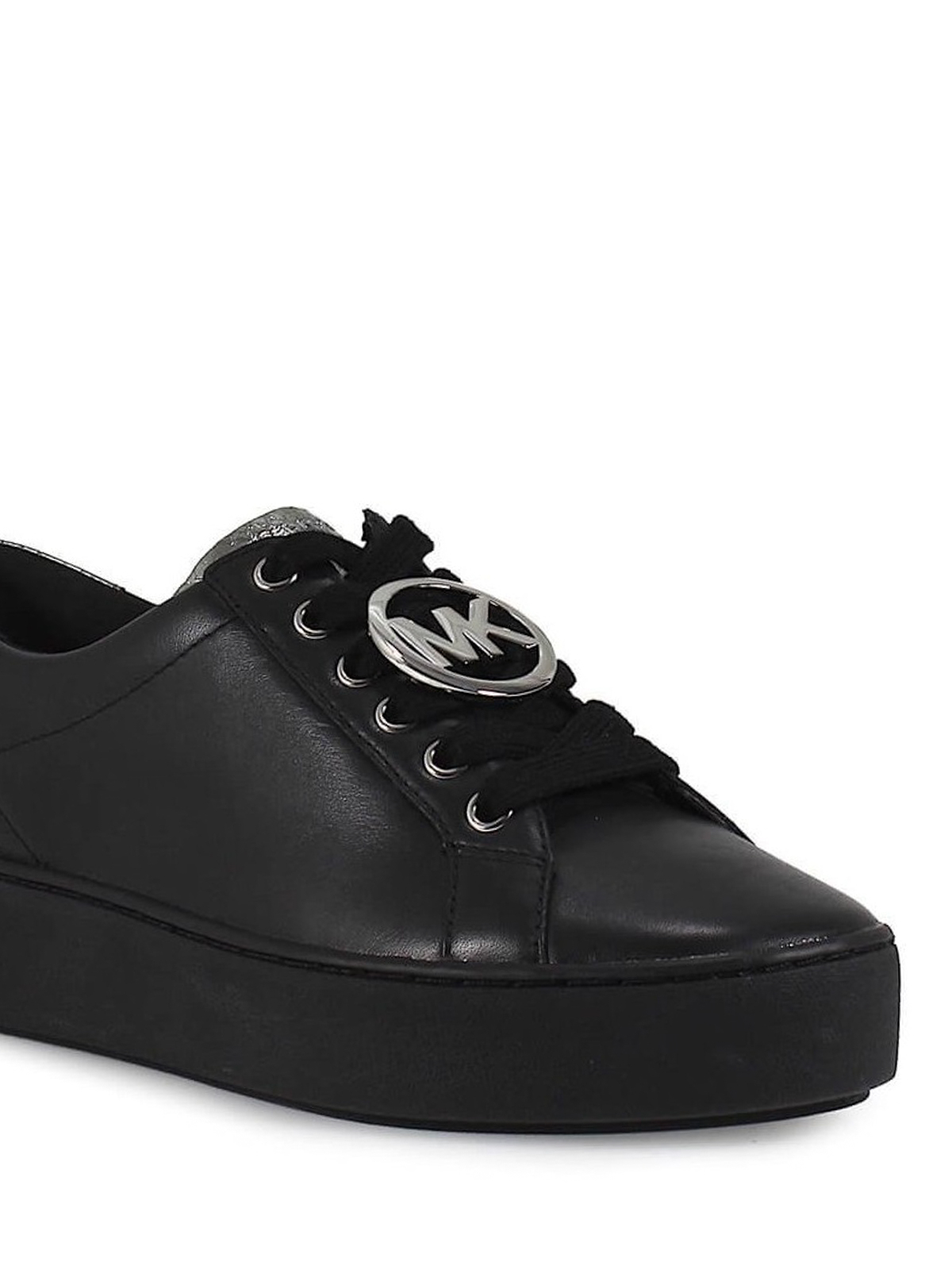 Trainers Michael Kors - Poppy black leather sneakers - 43R8POFS1L001