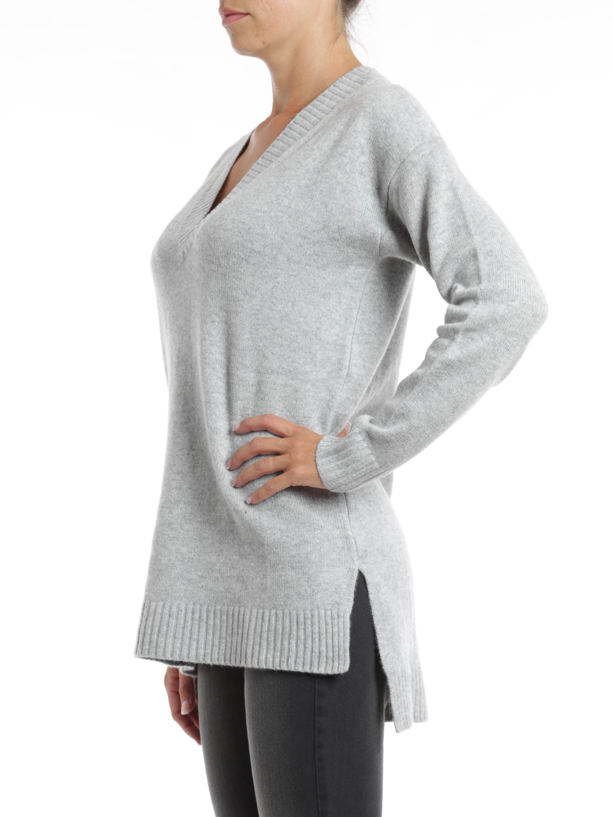 V necks Michael Kors - Deep V-neck oversize sweater - MH56MHKUJ5PAERLHTHR