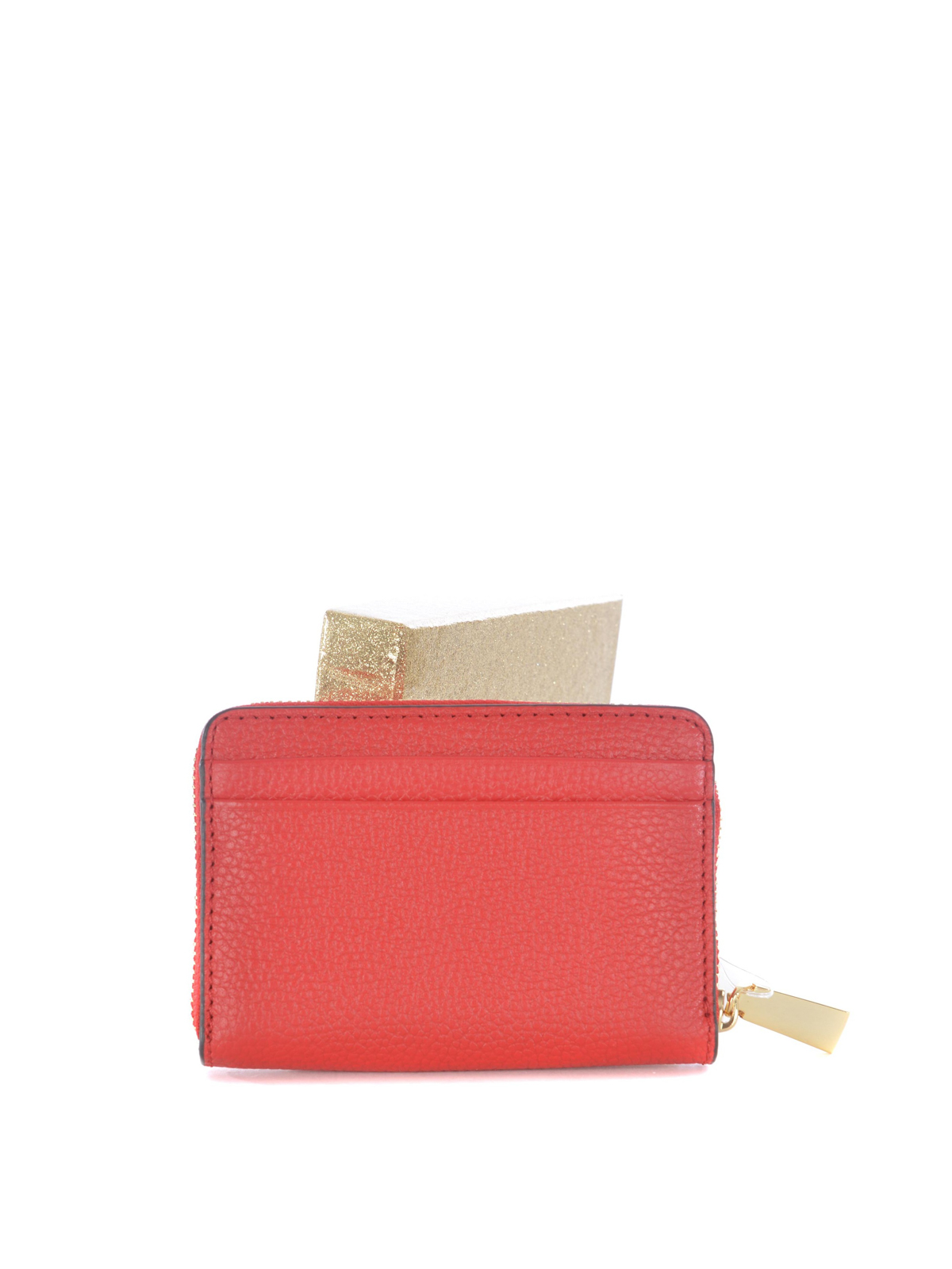 michael kors red leather wallet