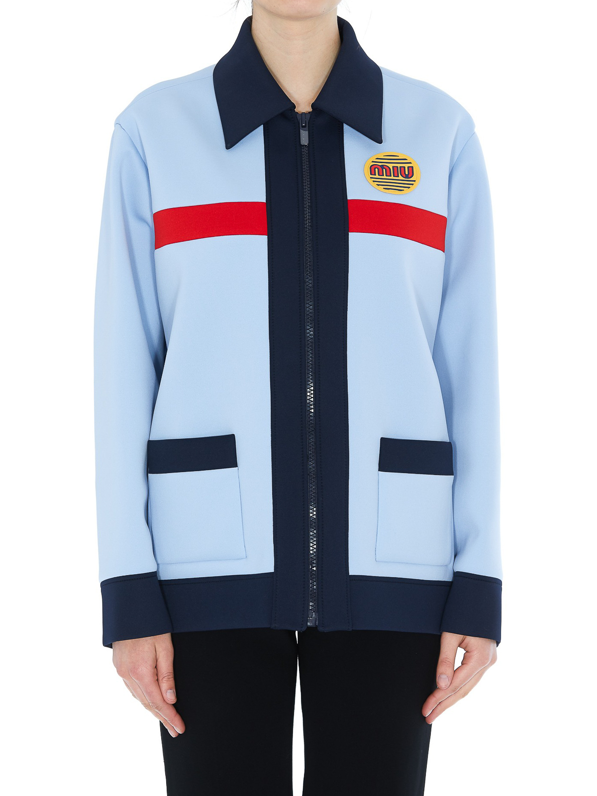 Miu Miu - Comfy tech jersey zip jacket 