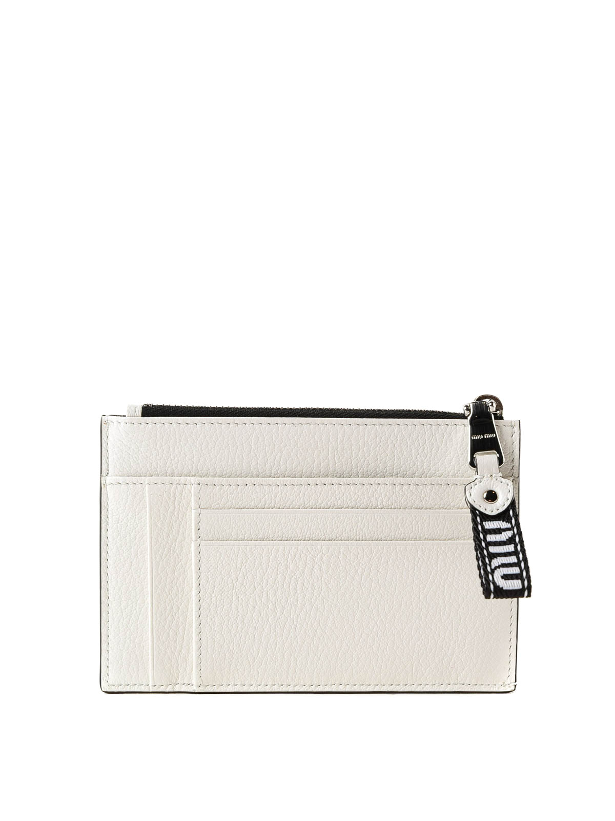 Wallets Purses Miu Miu White And Black Leather Cardholder 5mc4462b64009