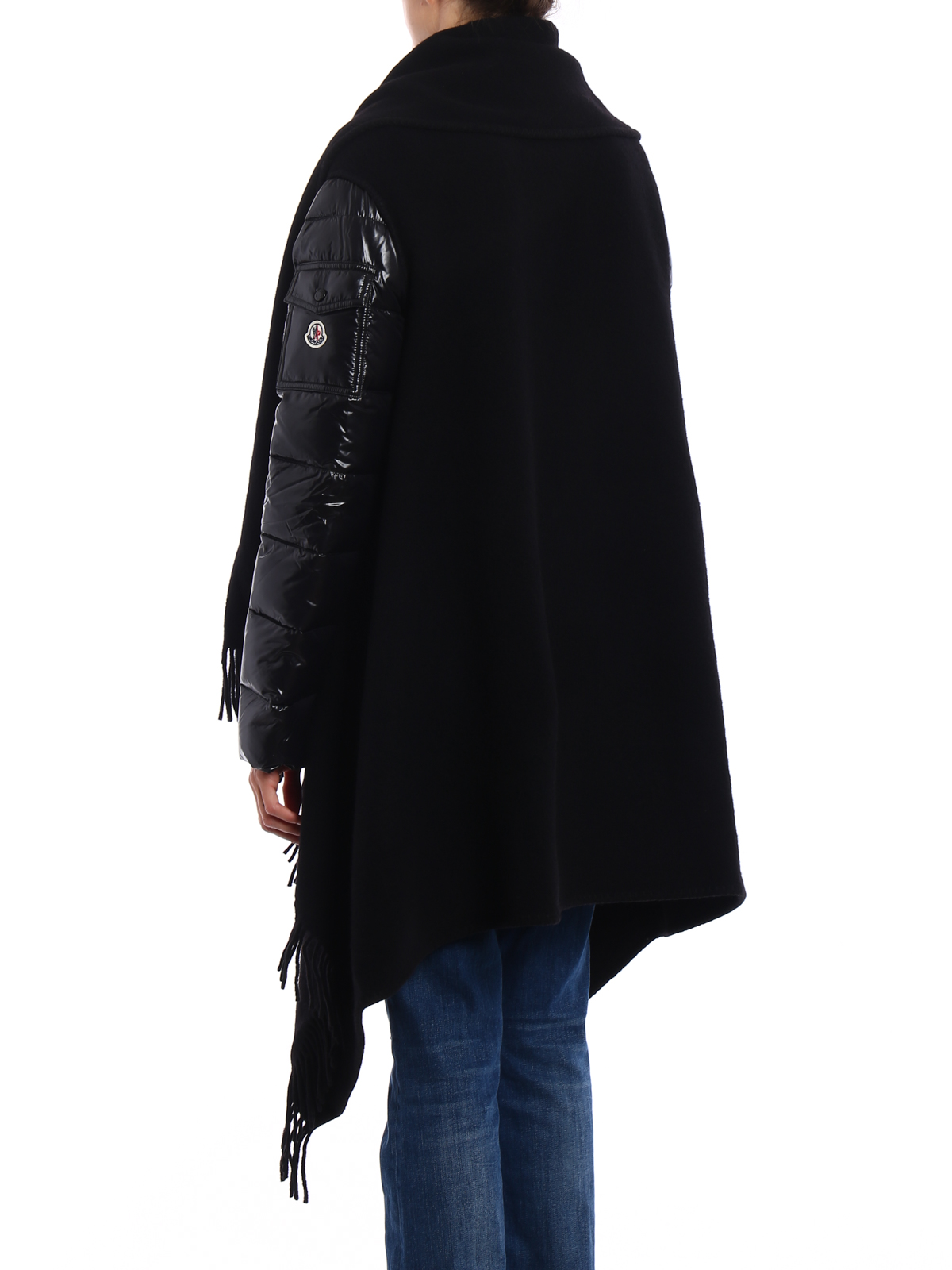 Moncler - Wool cape with padded nylon 