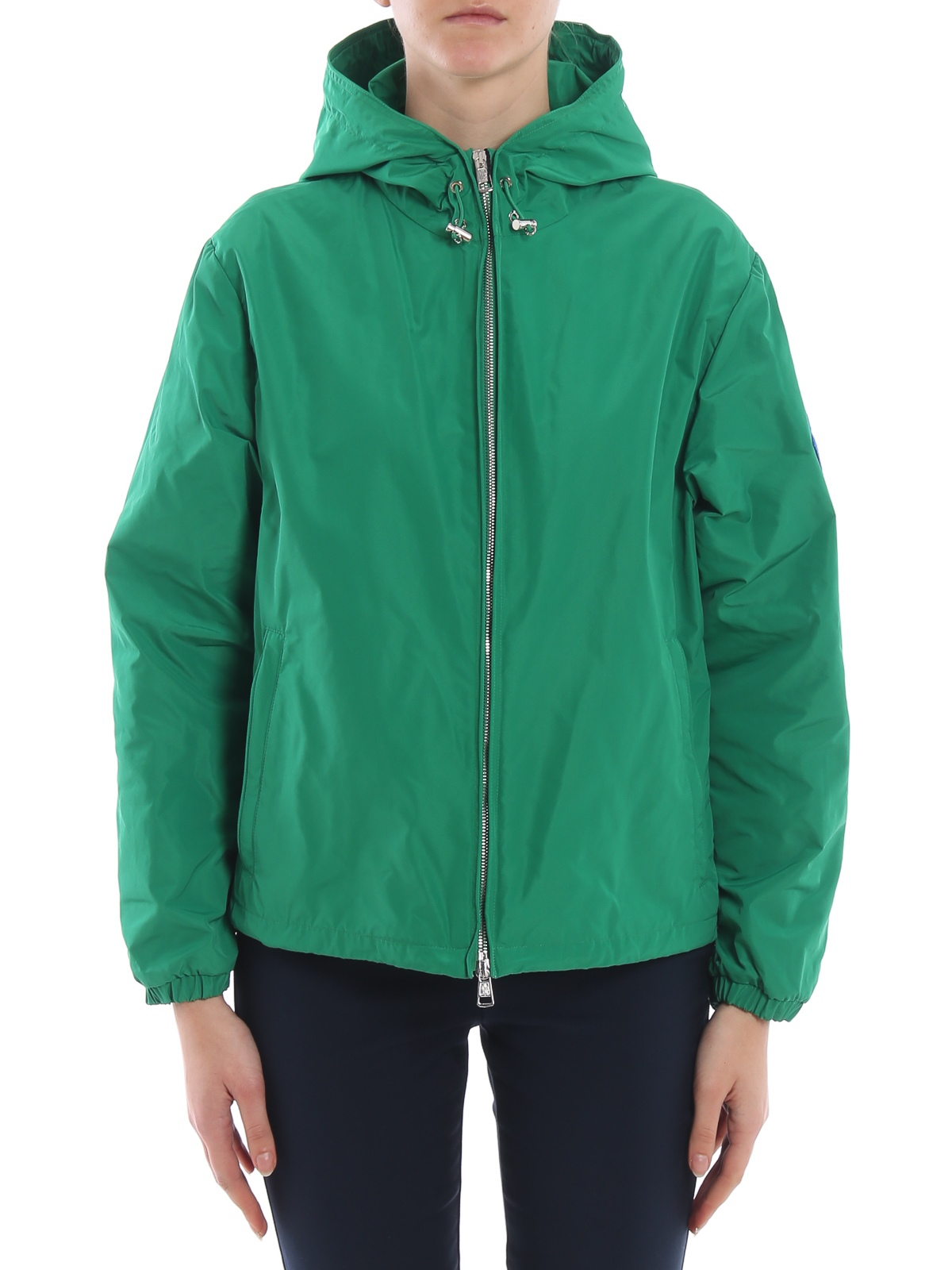 Casual jackets Moncler - Alexandrite bright green hooded windbreaker ...