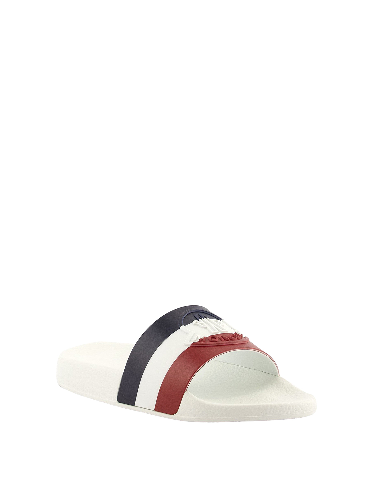 Flip flops Moncler - Basile tricolour band slide sandals - 4C7000001A49002