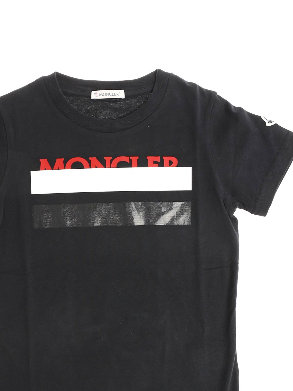 black and red moncler t shirt