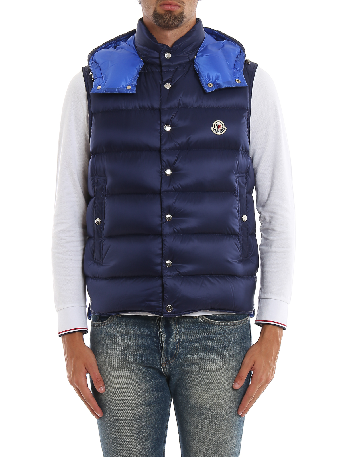 Padded jackets Moncler - Billecart blue sleeveless puffer jacket 