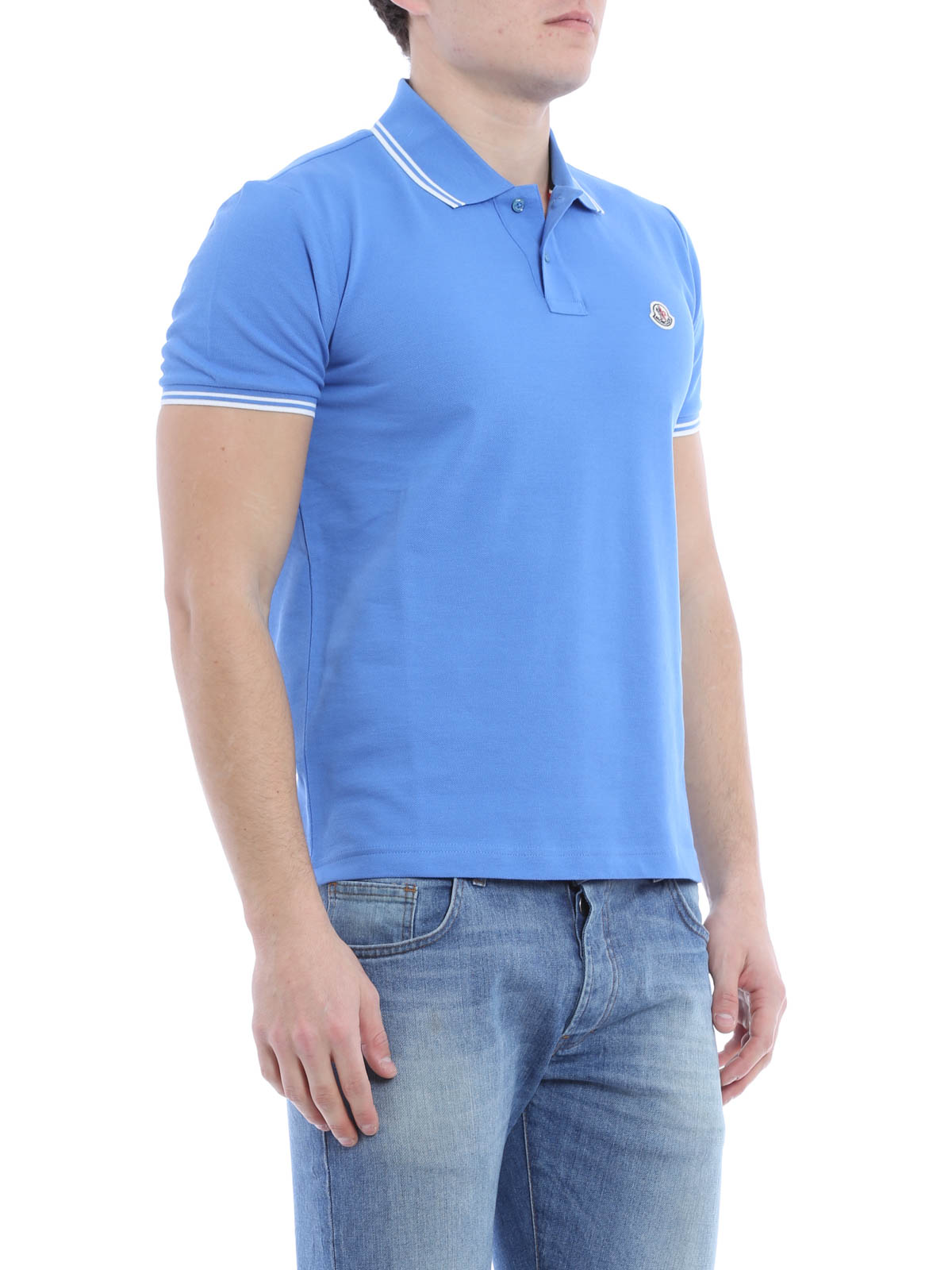 moncler polo light blue