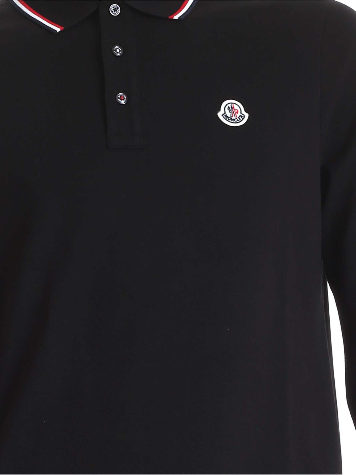 moncler long sleeve polo black