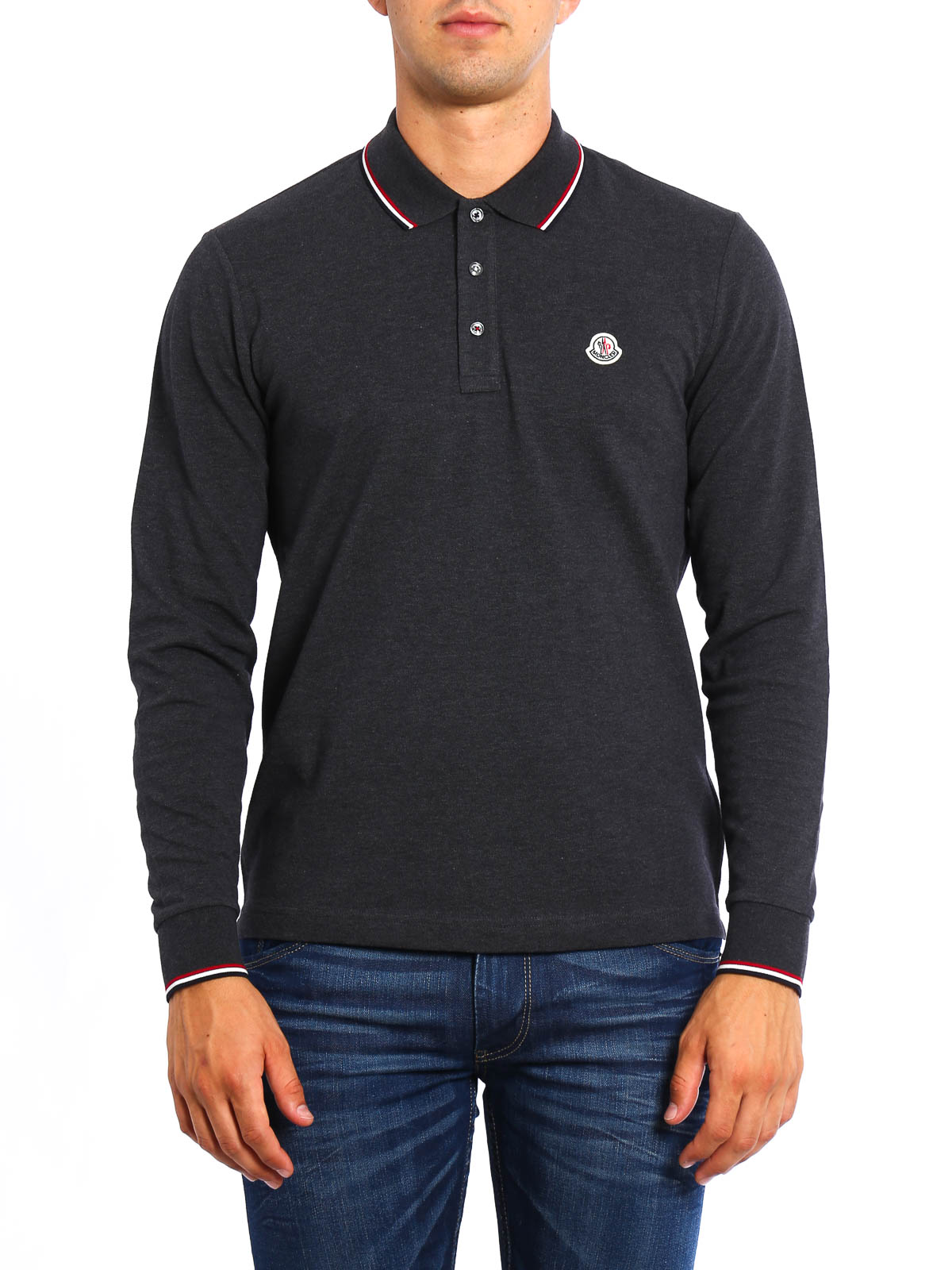 Polo shirts Moncler - Long sleeved cotton polo shirt - B2091834800084556988