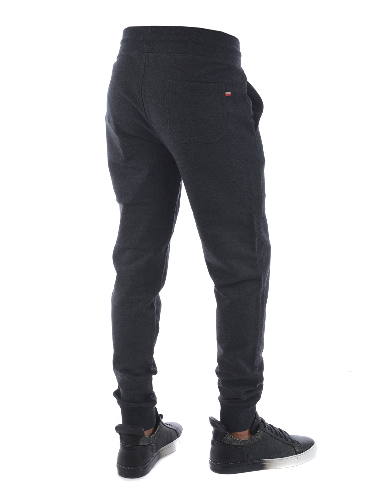 Dark grey cotton fleece track pants 