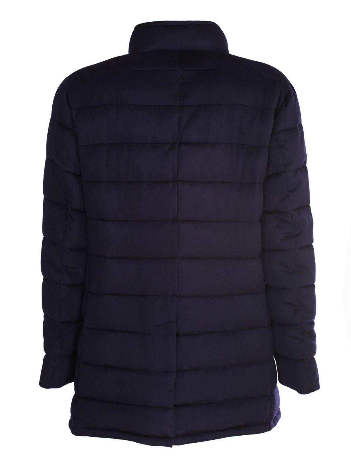 Moorer - Cashmere blend wool coat in blue - padded coats - CALEGARILS9NAVY