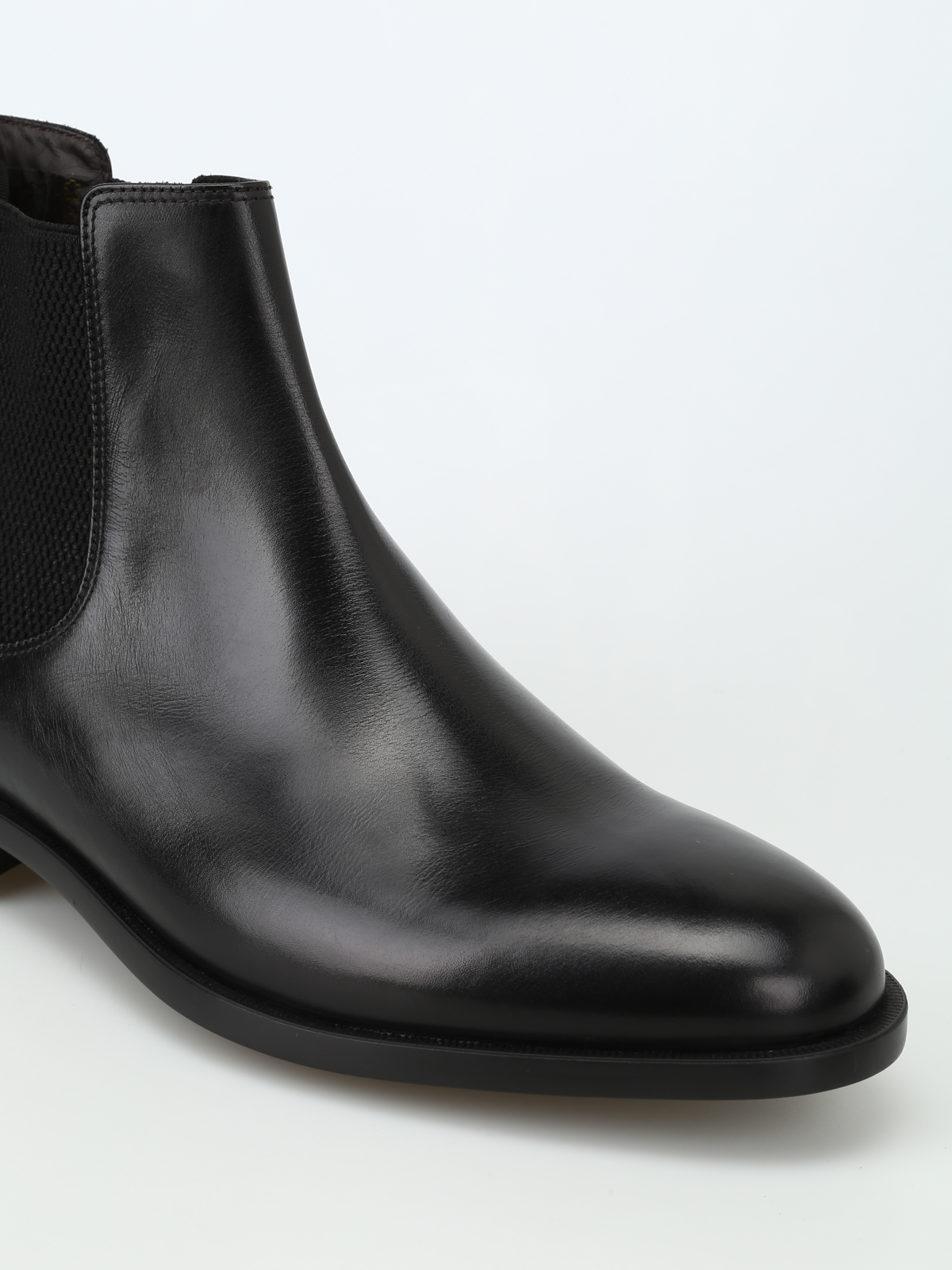 black leather chelsea ankle boots