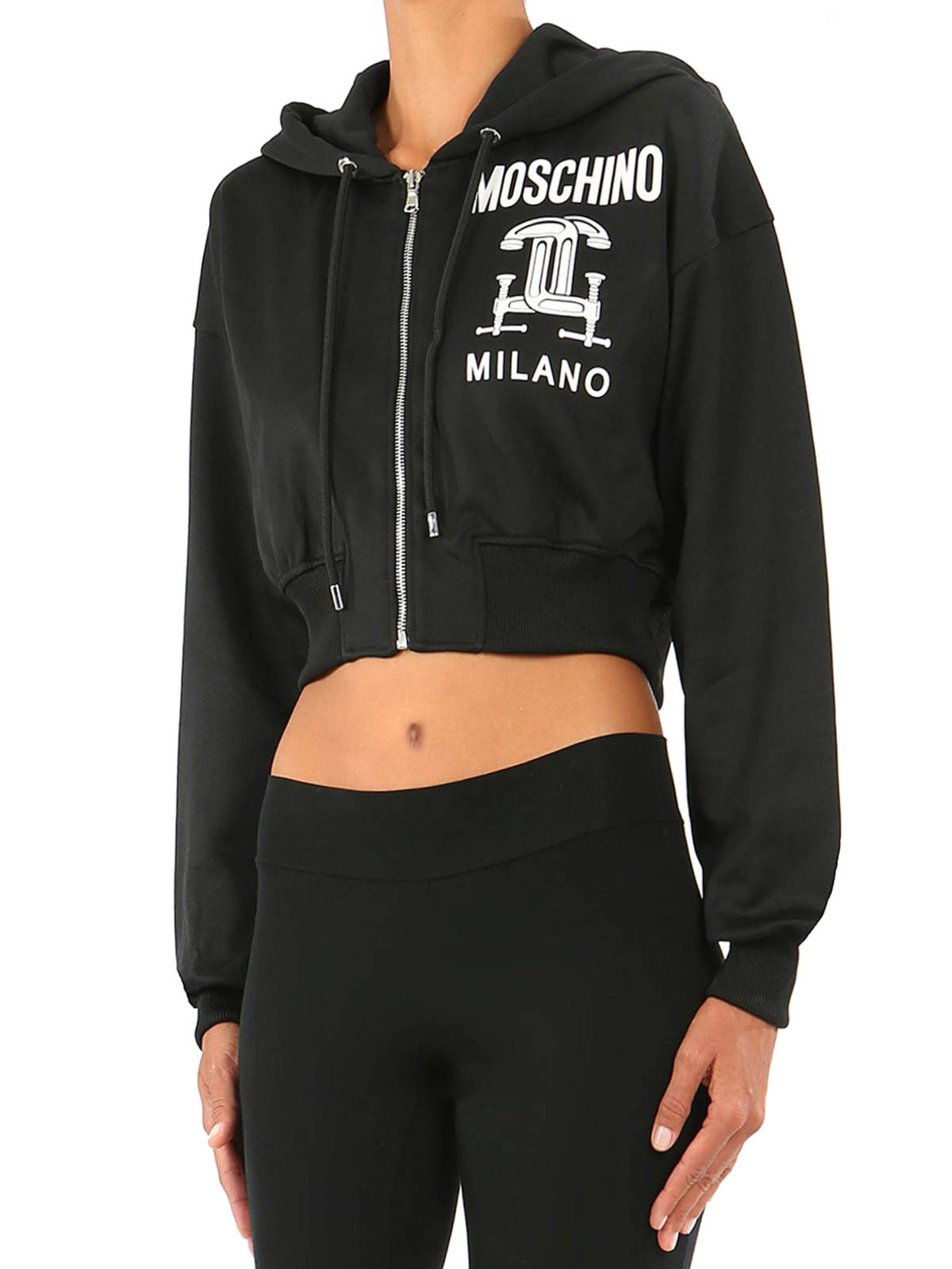 moschino cropped hoodie