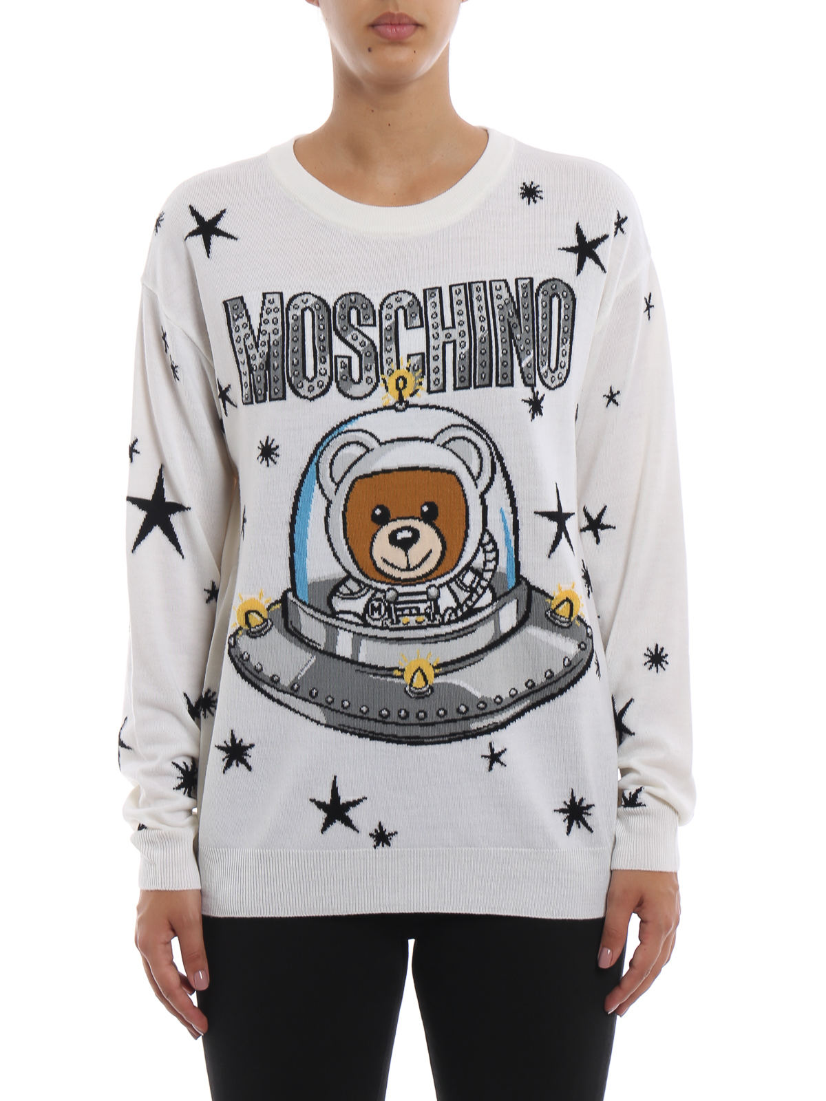Space teddy bear Moschino jacquard 