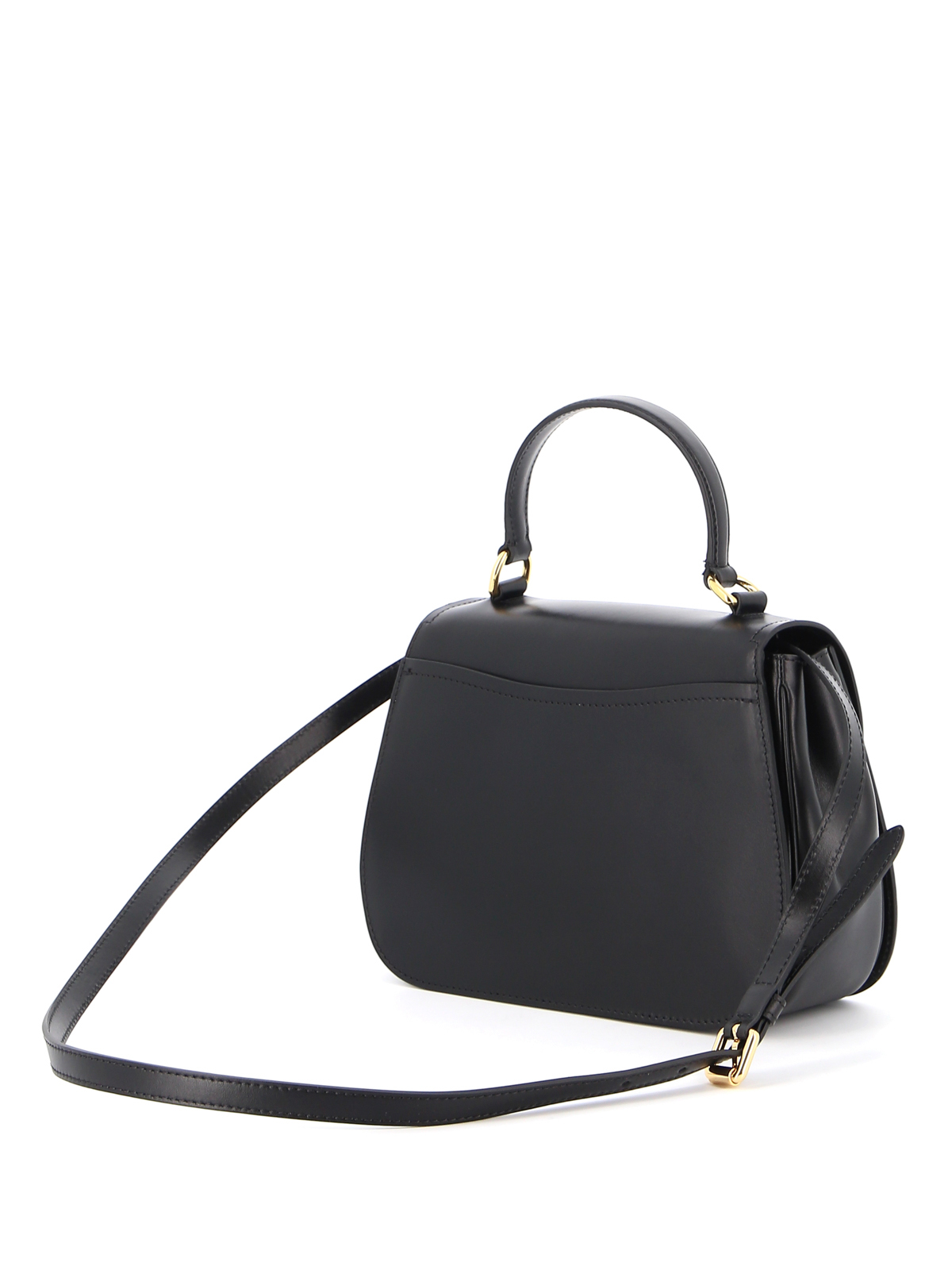 Moschino - M black leather shoulder bag 