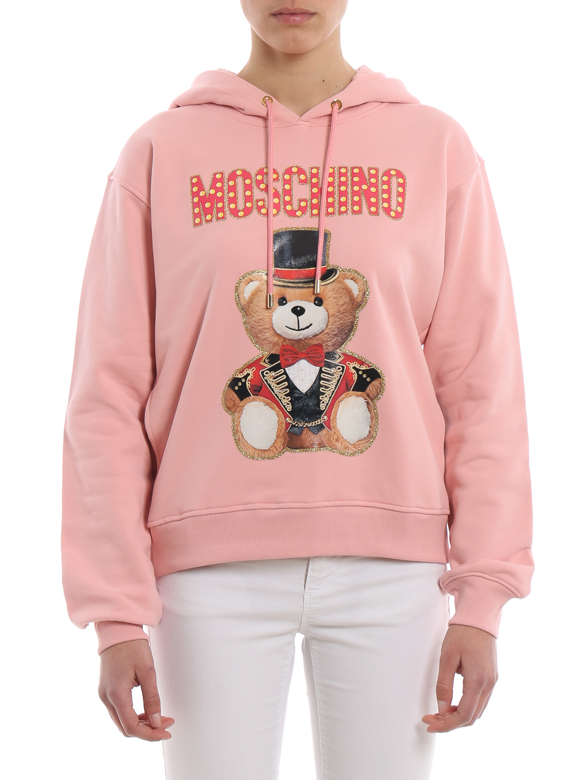 Teddy Circus print pink hoodie 