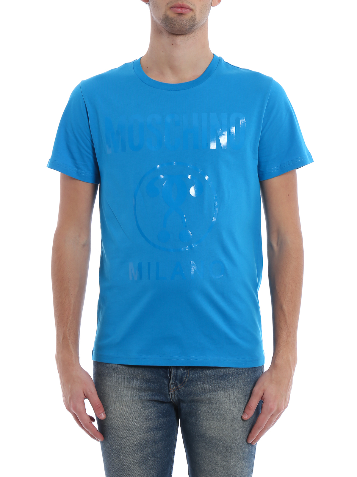 light blue moschino t shirt