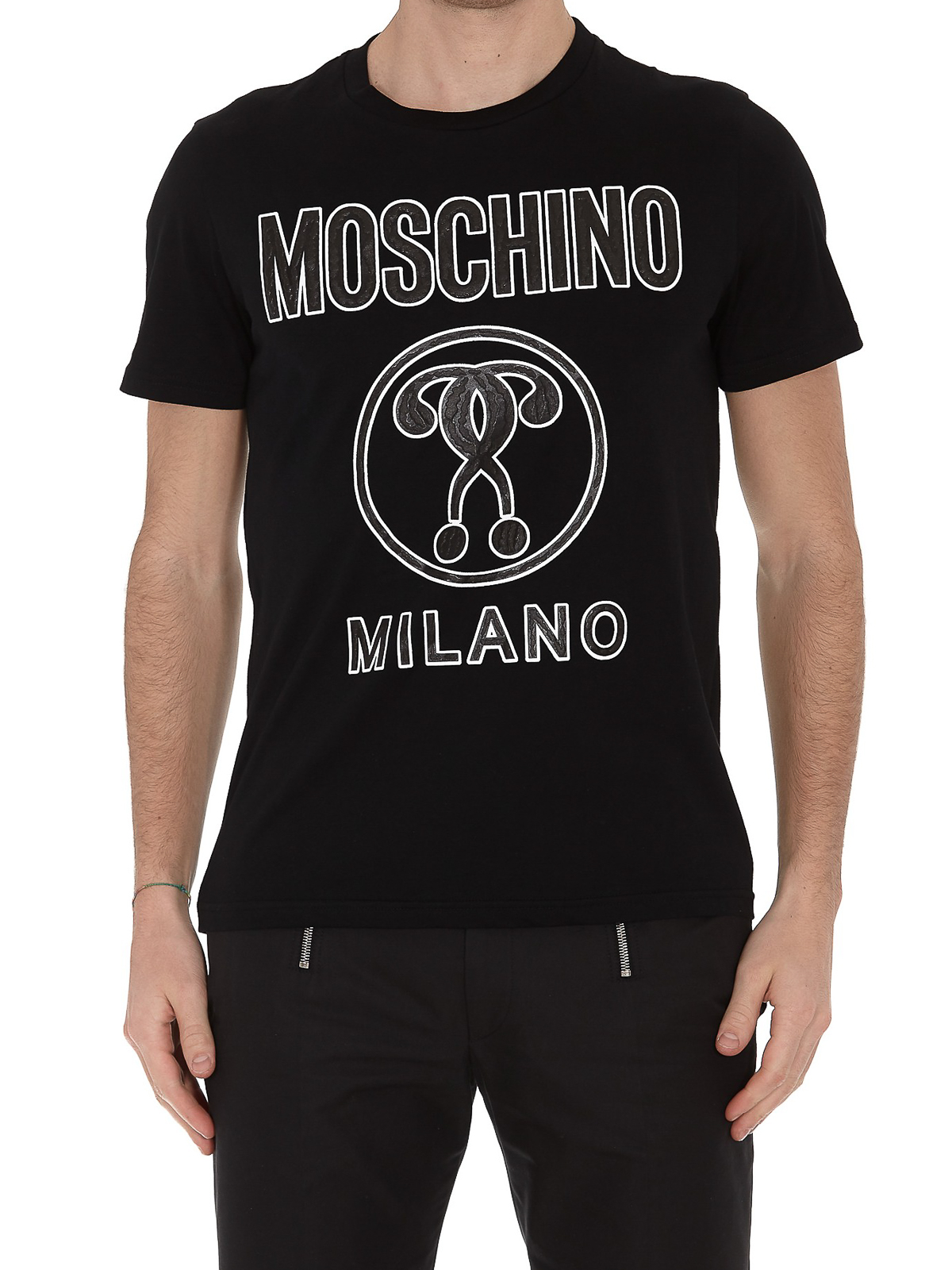 moschino patent question mark t shirt