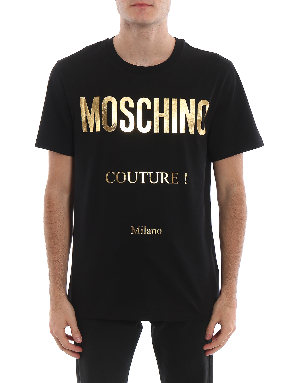 black and gold moschino t shirt