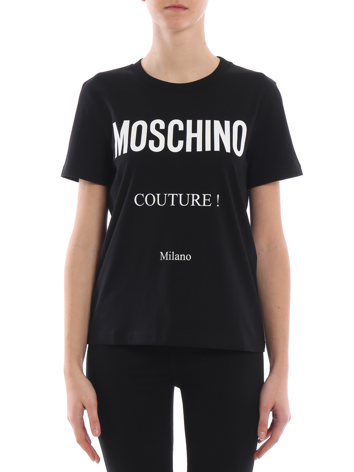 T-shirts Moschino - Logo print black cotton T-shirt - A070305402555